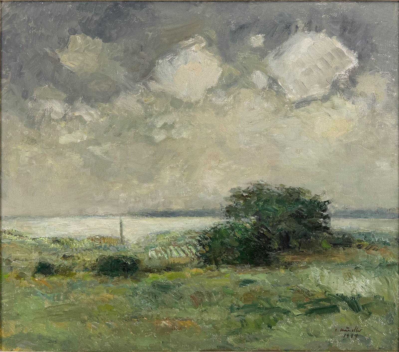 Rolf Handler 1984 Impressionist Landscape Oil on Canvas Painting (1 of 7)