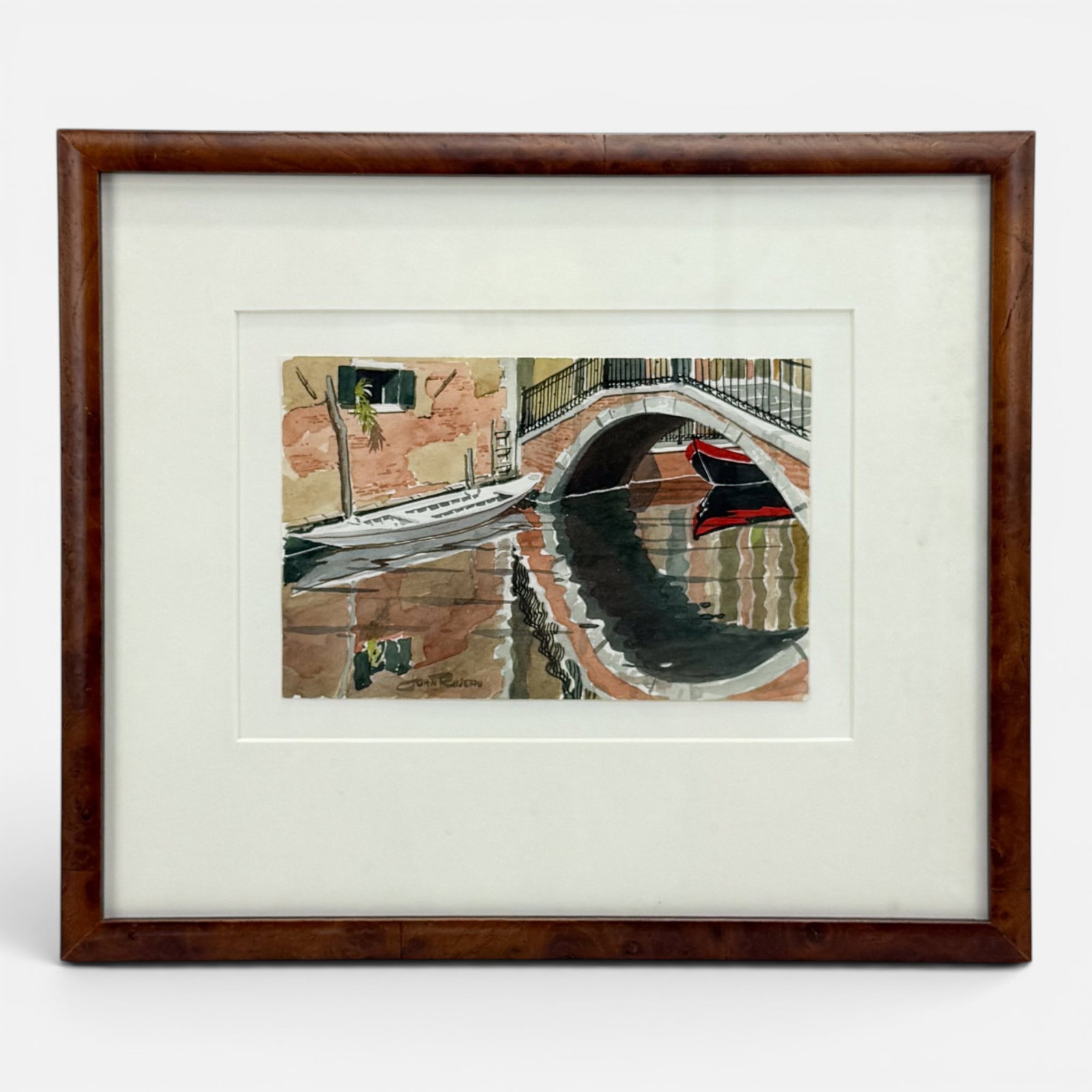 John L. Ruseau Venetian Canal Watercolor Painting (1 of 6)