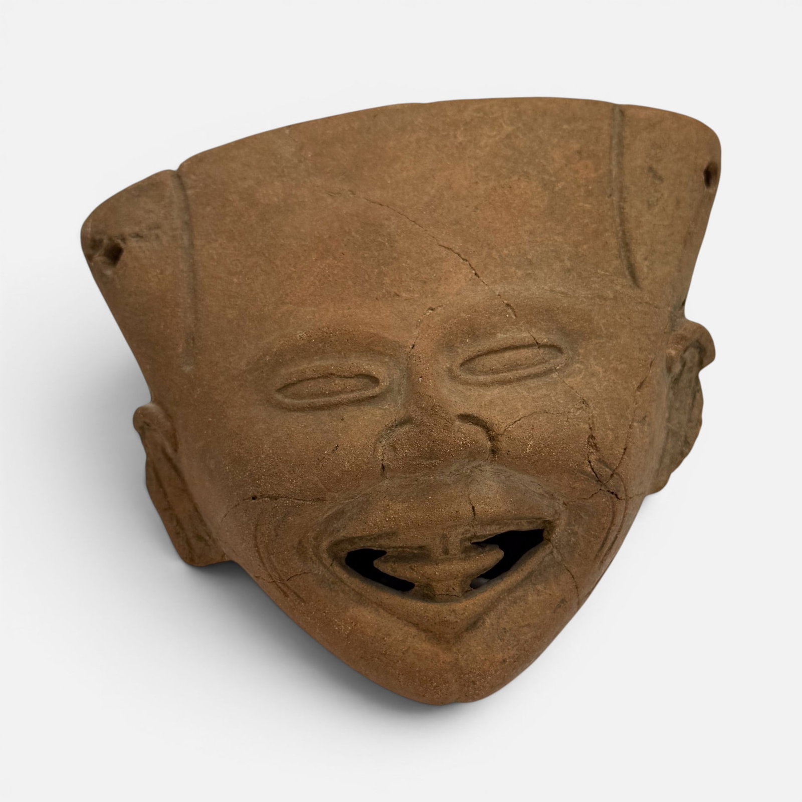 Pre-Columbian Veracruz "Sonriente" Smiling Head Terracotta Sculpture (1 of 8)