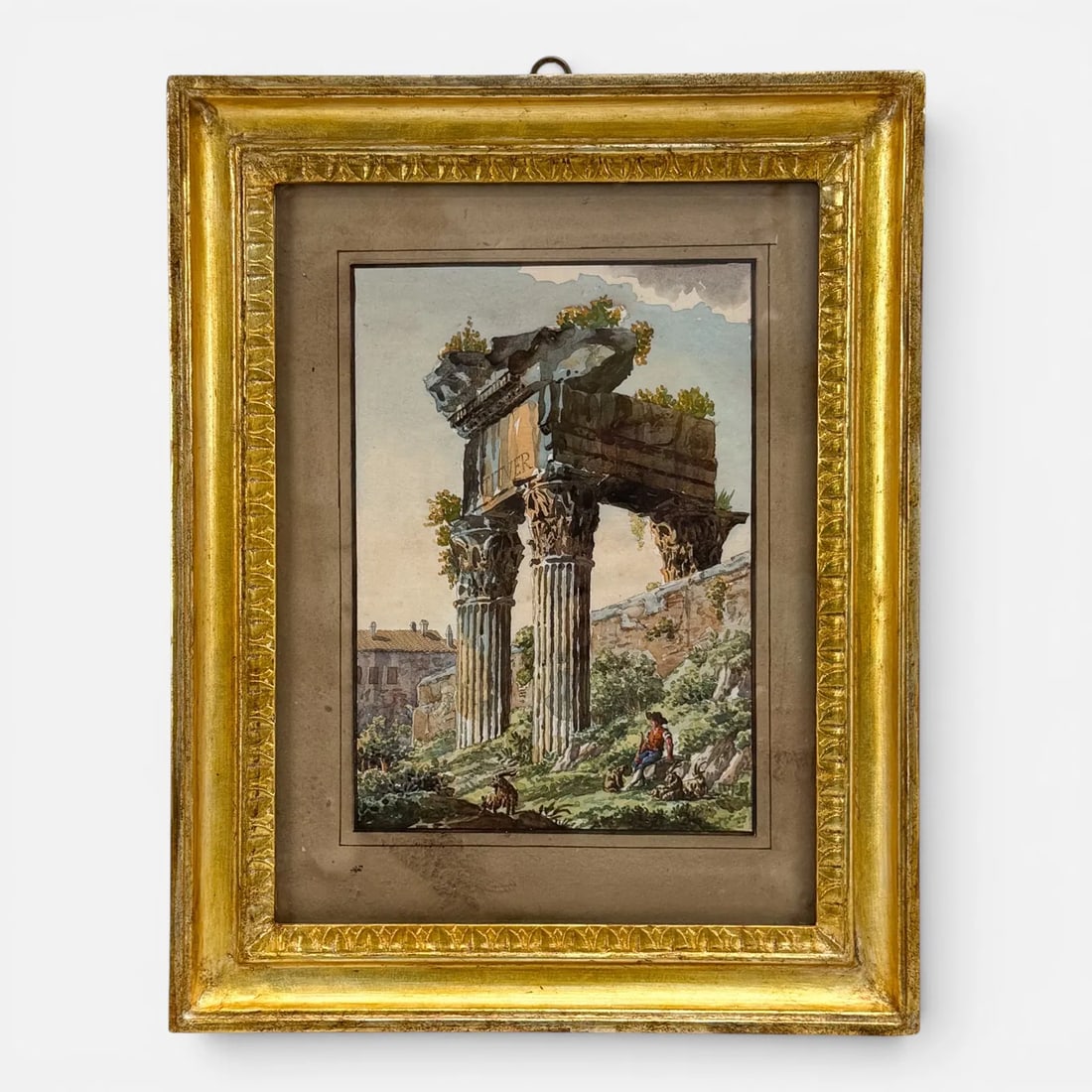 Angelo Uggeri (After) Antique Watercolor Painting of Roman Ruin #2 (1 of 9)