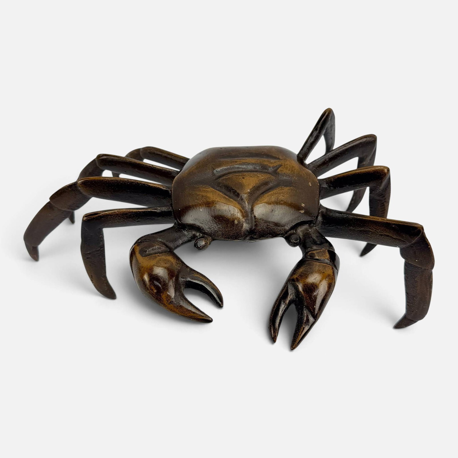 Japanese Okimono Bronze Crab Sculpture Figurine