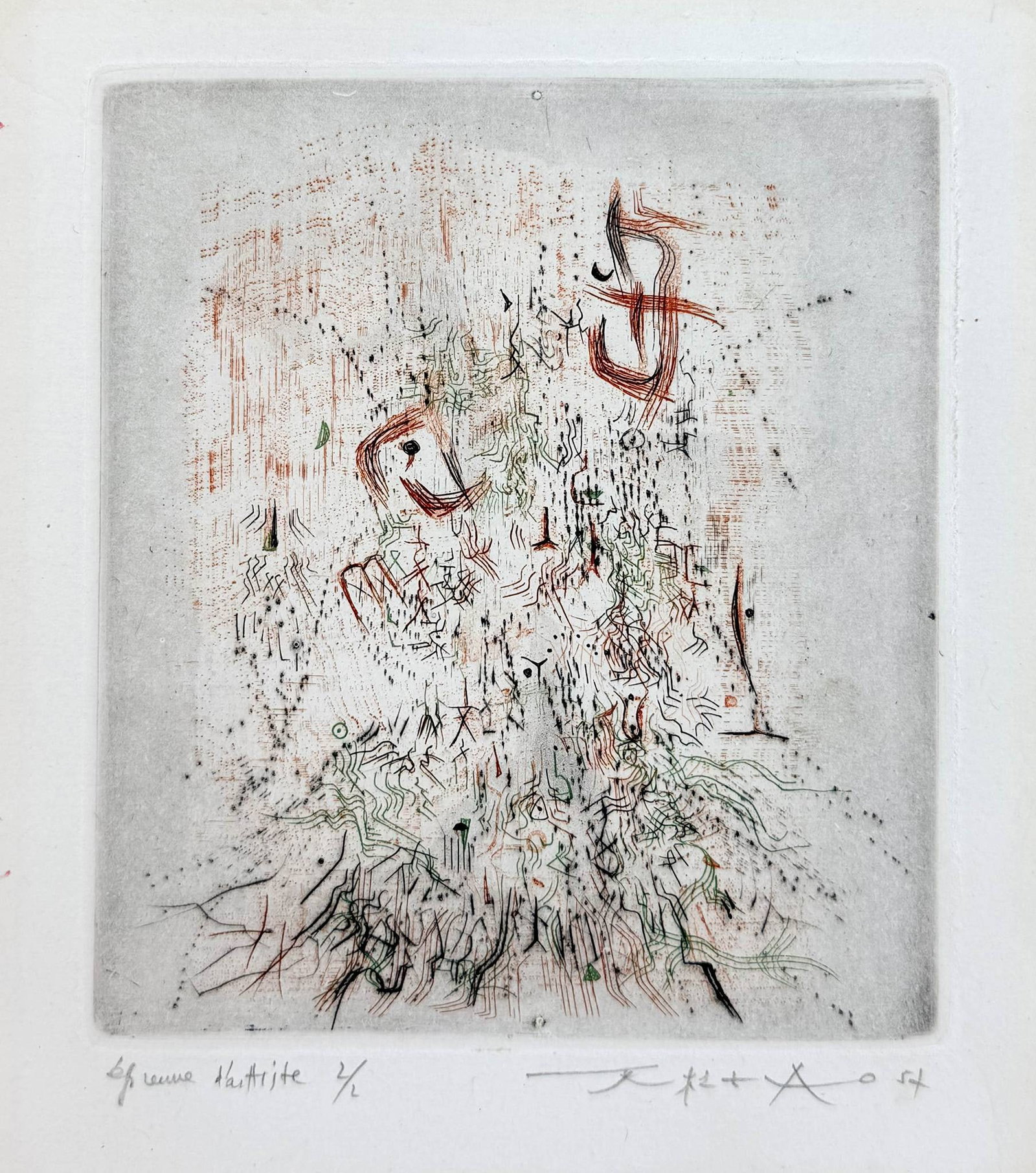 Zao Wou-Ki "Untitled" from 'Les Compagnons Dans le Jardin' Artist Proof Color Etching Print (1 of 10)