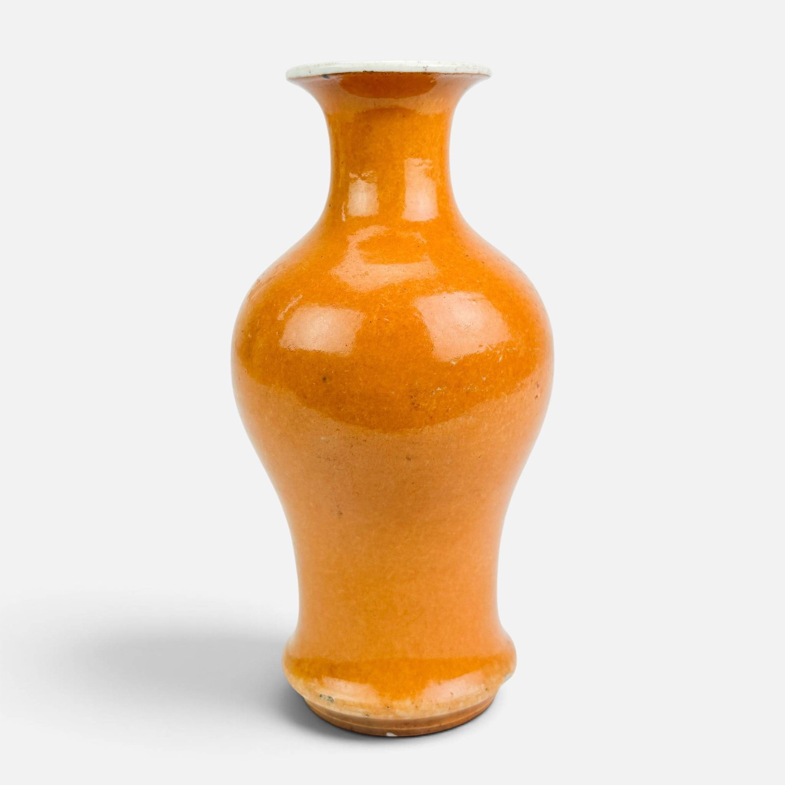 Antique Chinese Qing Orange Glazed Monochrome Porcelain Vase: Ca. last half 19thC. See minor repair and chip. For shipping, we highly recommend Donald Camden at UPS Store 4608. Alternatively, reach out to one of our preferred shippers listed at the link below or