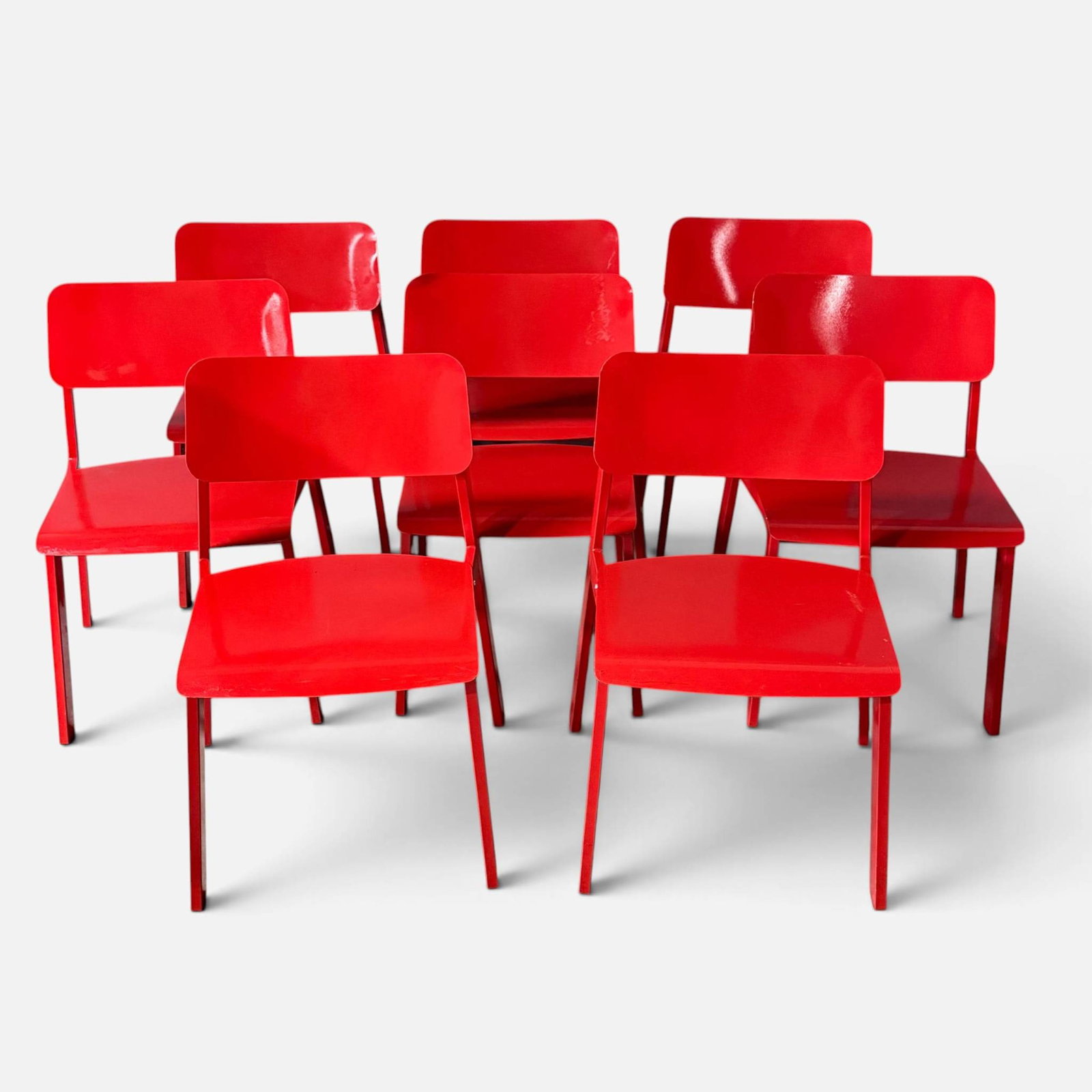 Eight Grand Rapids Chair Co Red Outdoor Patio Chairs (1 of 14)