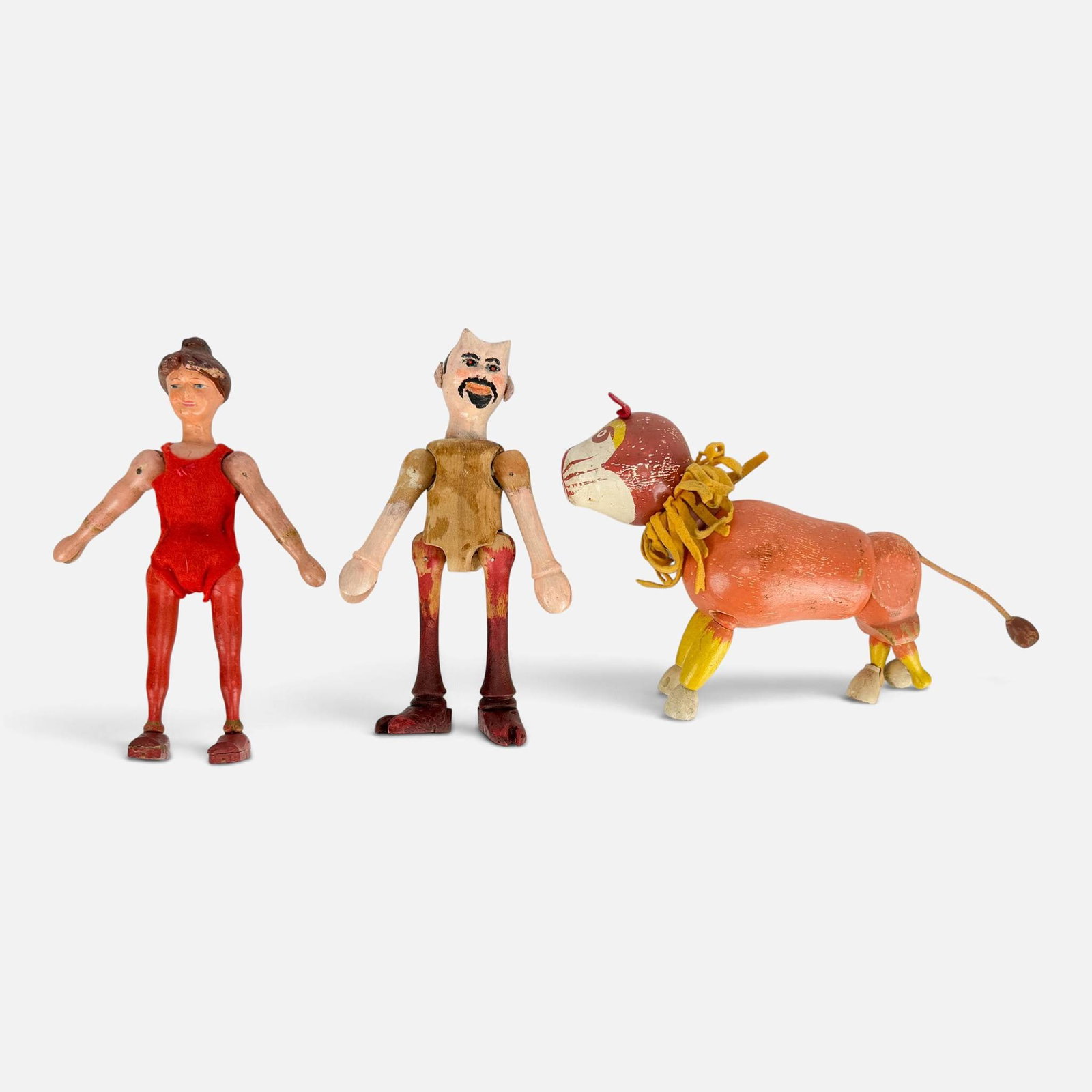 Three Antique German Toys: Schoenhut Carved & Painted Wood Circus Figurines +Magazines (1 of 6)