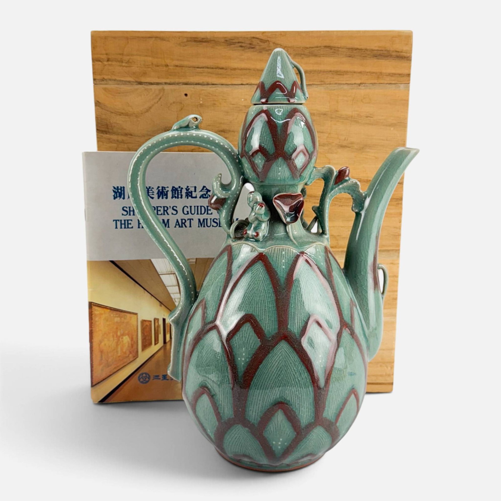 Goryeo Dynasty-Style Korean Celadon Gourd Shaped Wine Pot w/Box: Very good condition as shown, with no chips, cracks, or repairs. For shipping, we highly recommend Donald Camden at UPS Store 4608. Alternatively, reach out to one of our preferred shippers listed at