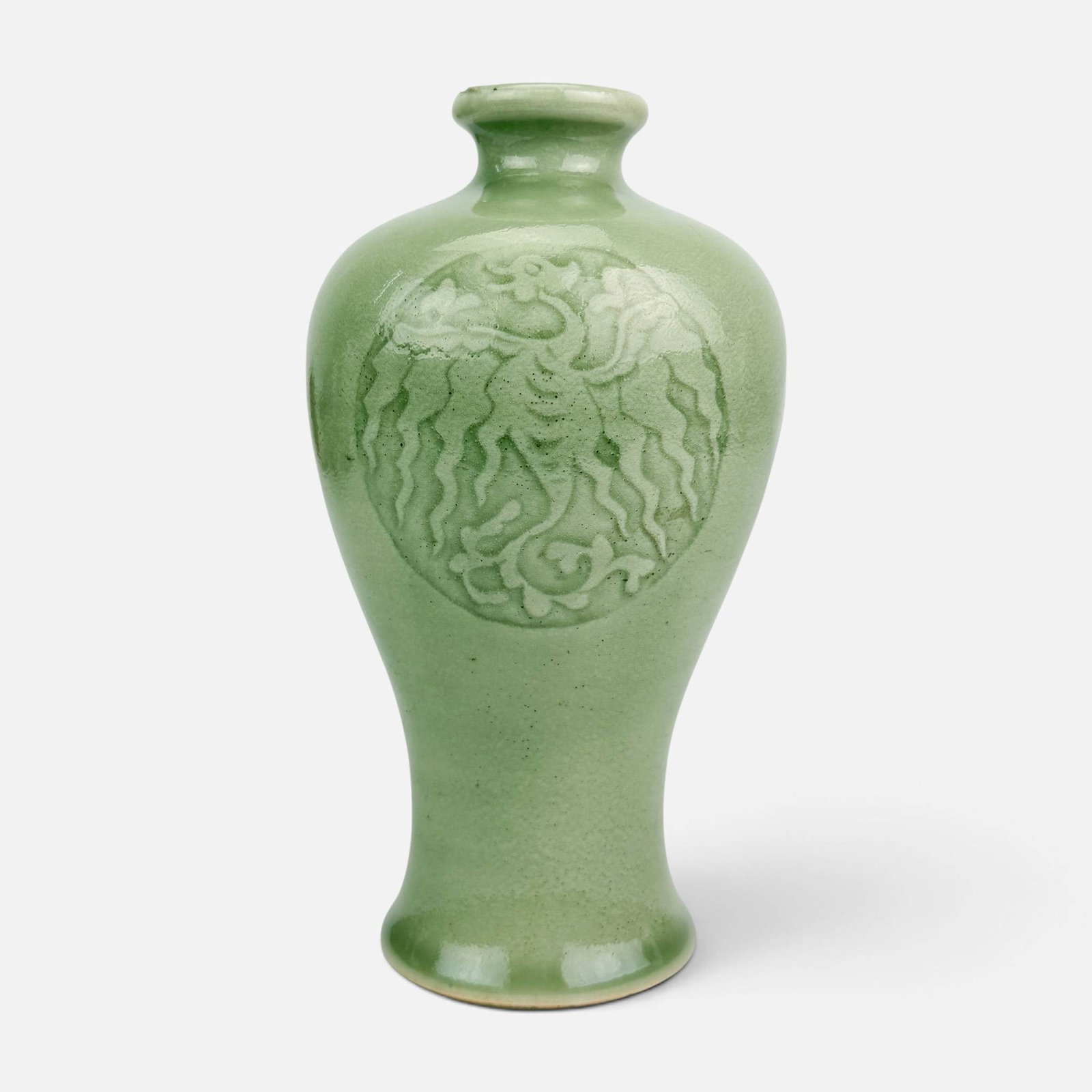 Antique Chinese Celadon Vase w/Phoenix Roundel (1 of 10)