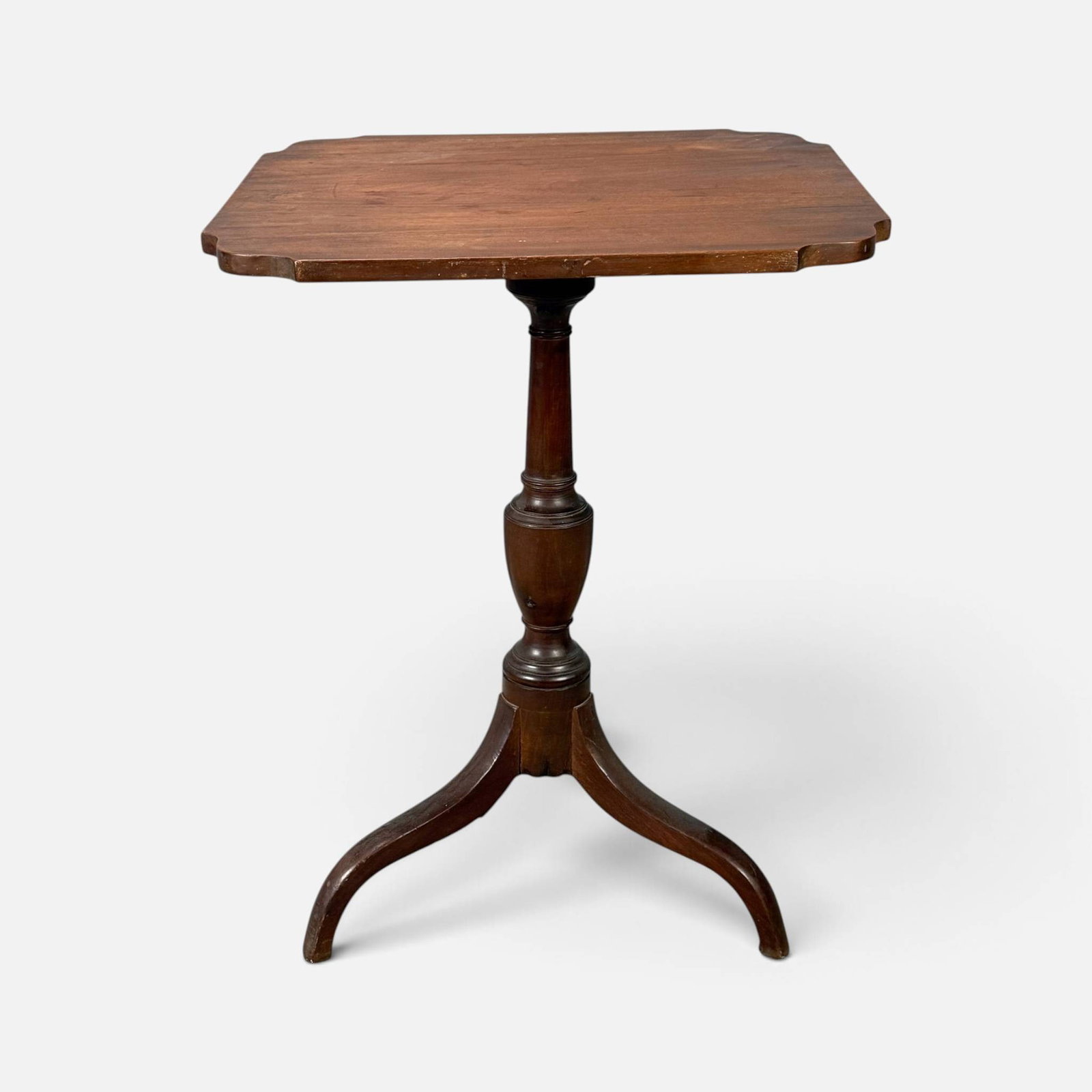 Antique 19thC Tilt Top Candle Stand End Table: Good age-appropriate condition, with shown scuffs, discoloration. For shipping, we highly recommend Donald Camden at UPS Store 4608. Alternatively, reach out to one of our preferred shippers listed