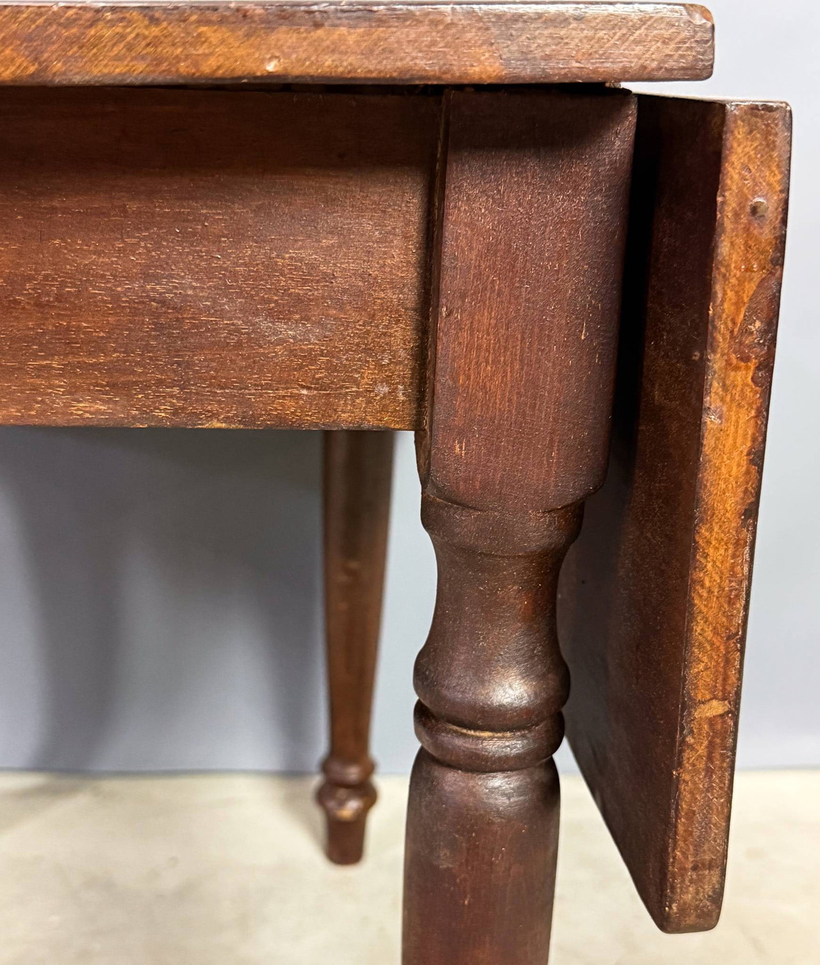 Antique Walnut Drop Leaf Table End Table - 10
