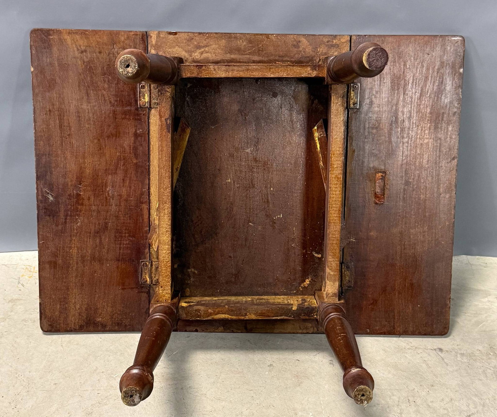 Antique Walnut Drop Leaf Table End Table - 11