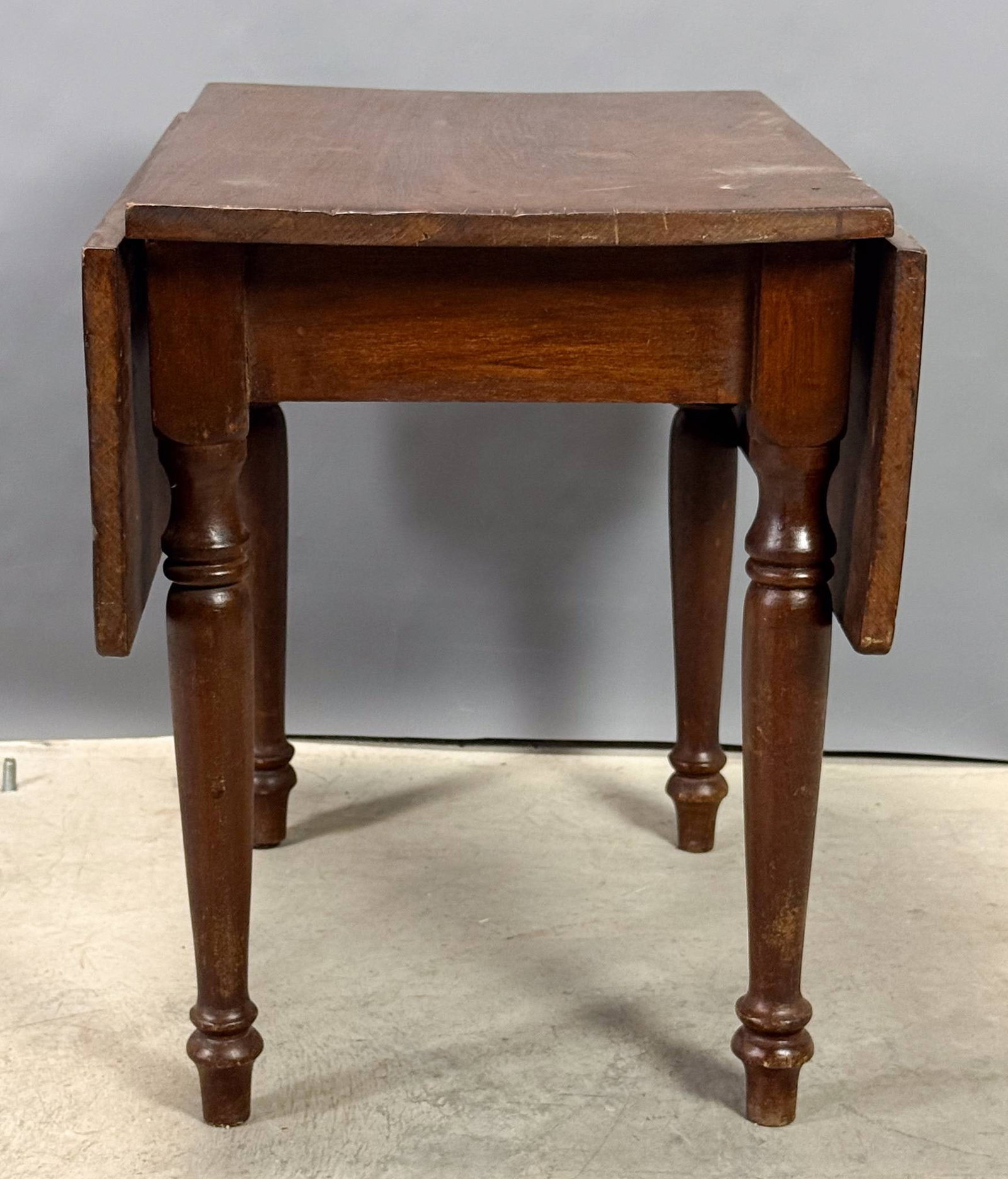 Antique Walnut Drop Leaf Table End Table - 3