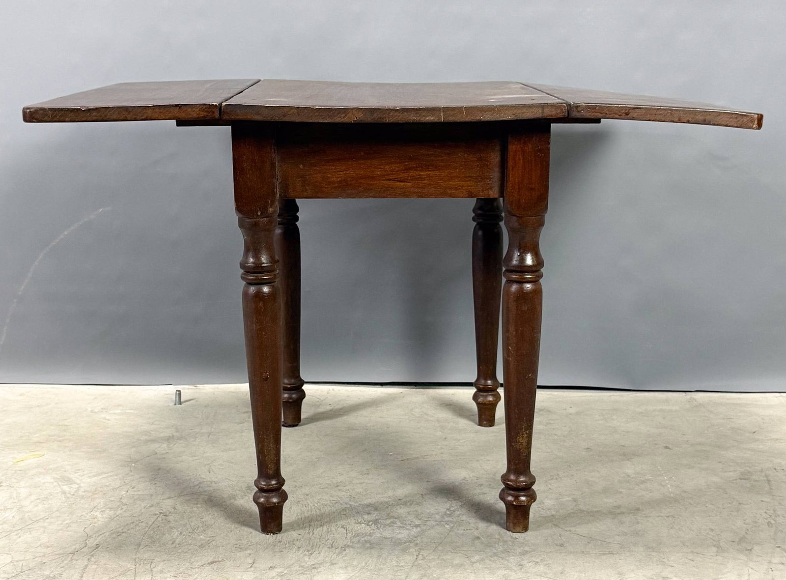 Antique Walnut Drop Leaf Table End Table - 4