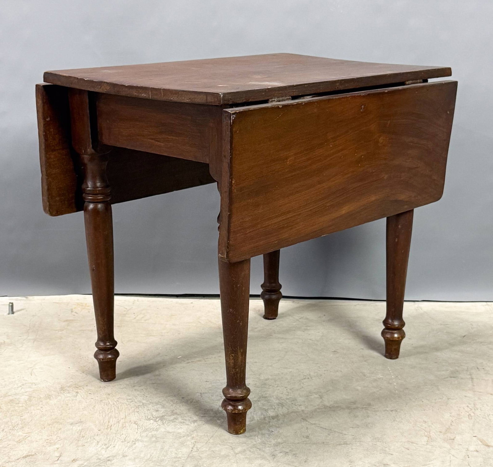Antique Walnut Drop Leaf Table End Table - 5