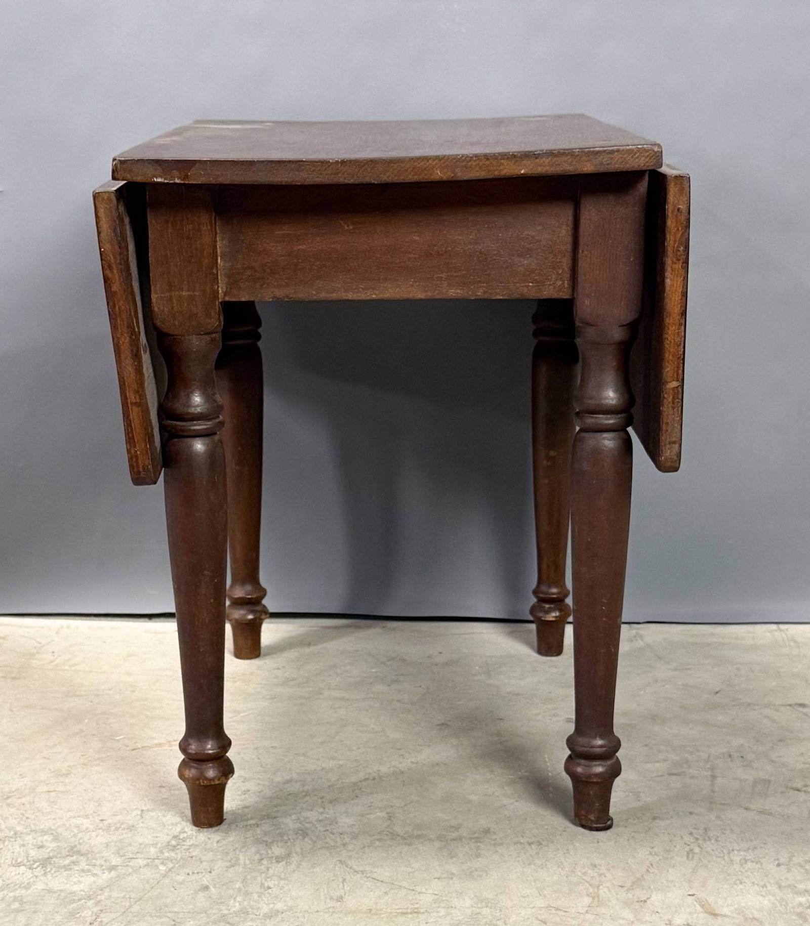 Antique Walnut Drop Leaf Table End Table - 7