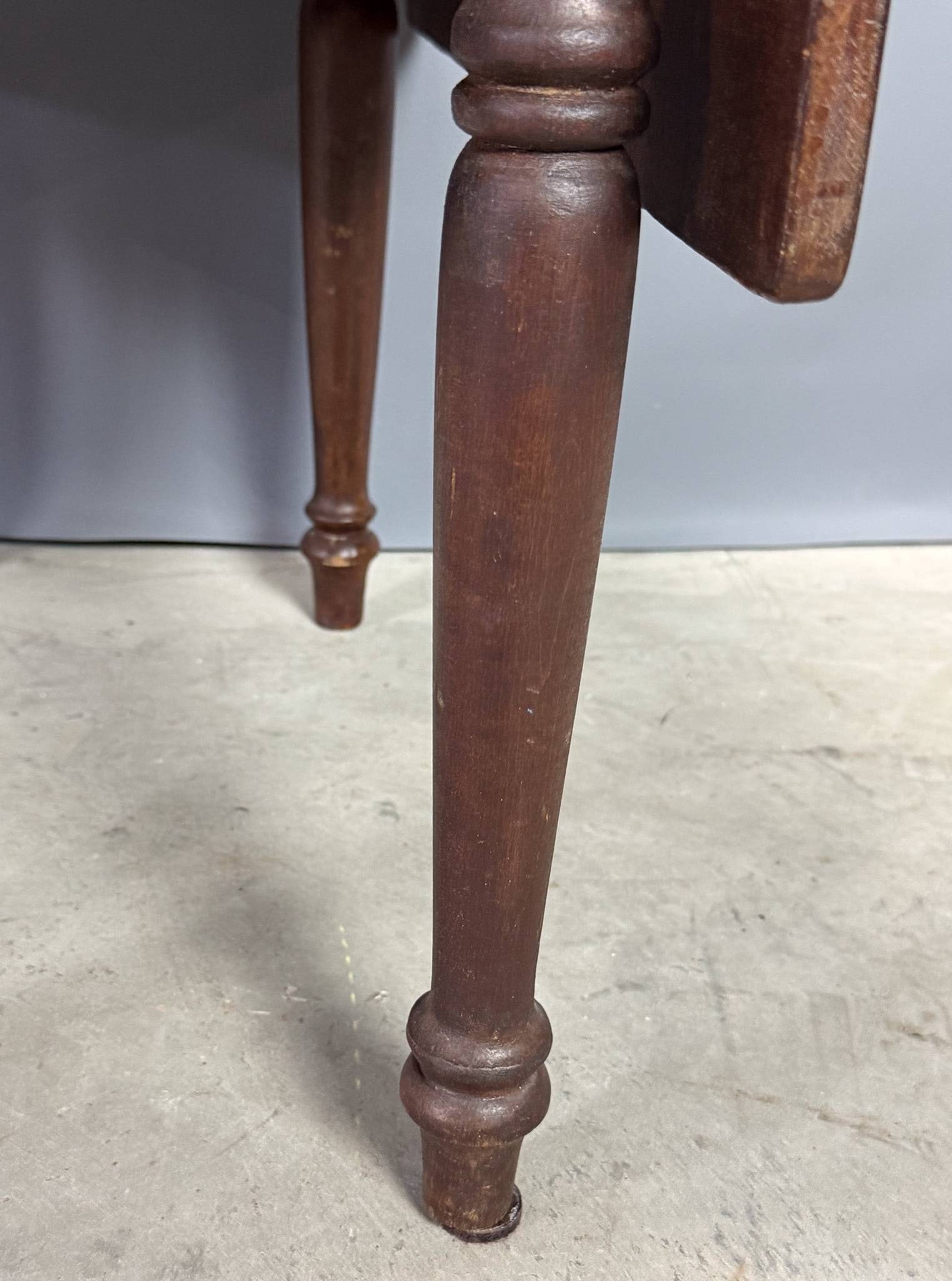 Antique Walnut Drop Leaf Table End Table - 9