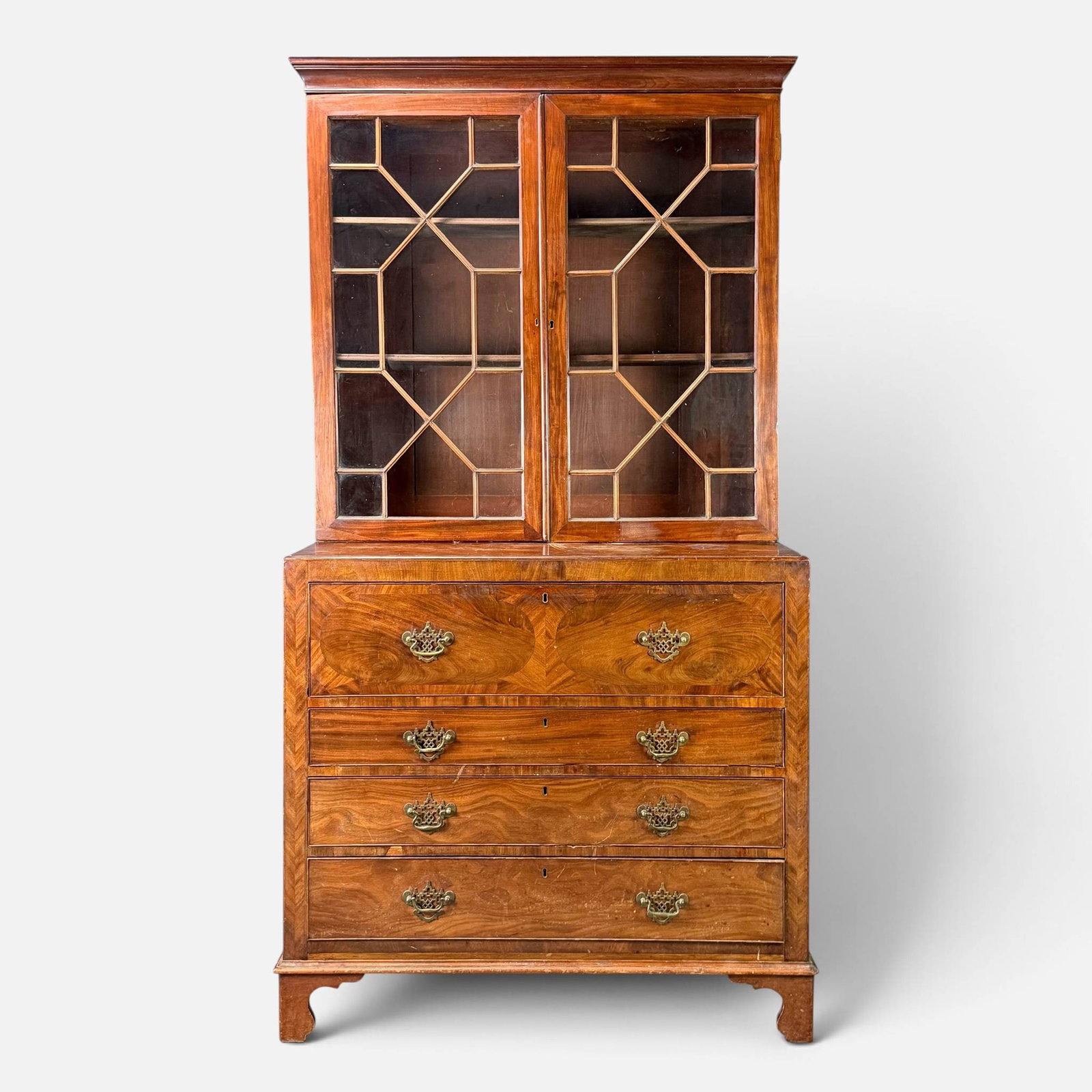 Antique Georgian Inlaid Mahogany Bureau Butler's Secretary Desk (1 of 9)