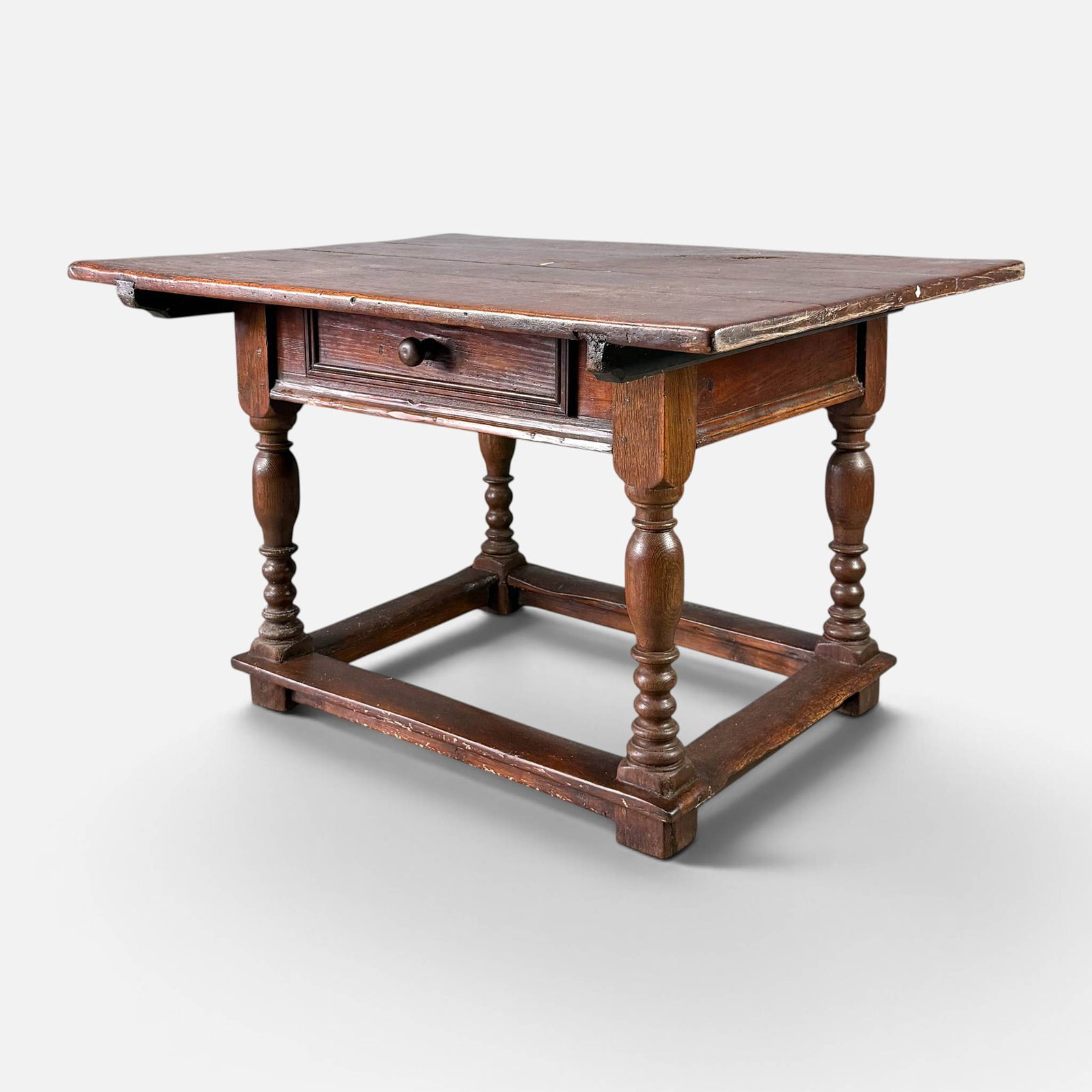 Antique 19thC Farmhouse Tavern Table Lift-Top Desk w/Drawer (1 of 10)