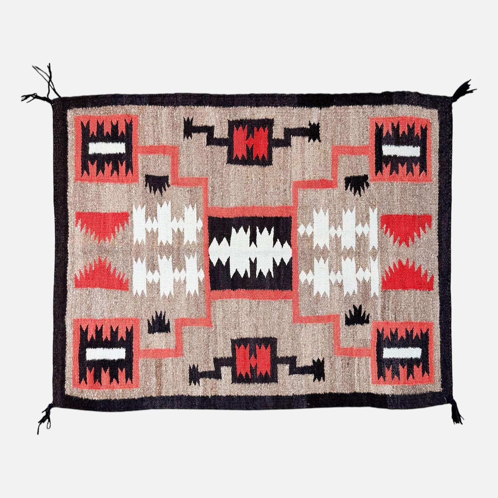 Small Native American Indian Wool Saddle Blanket Rug #1: Ca. last half 20thC. Very good with no holes, rips or repairs. For shipping, we highly recommend Donald Camden at UPS Store 4608. Alternatively, reach out to one of our preferred shippers listed at