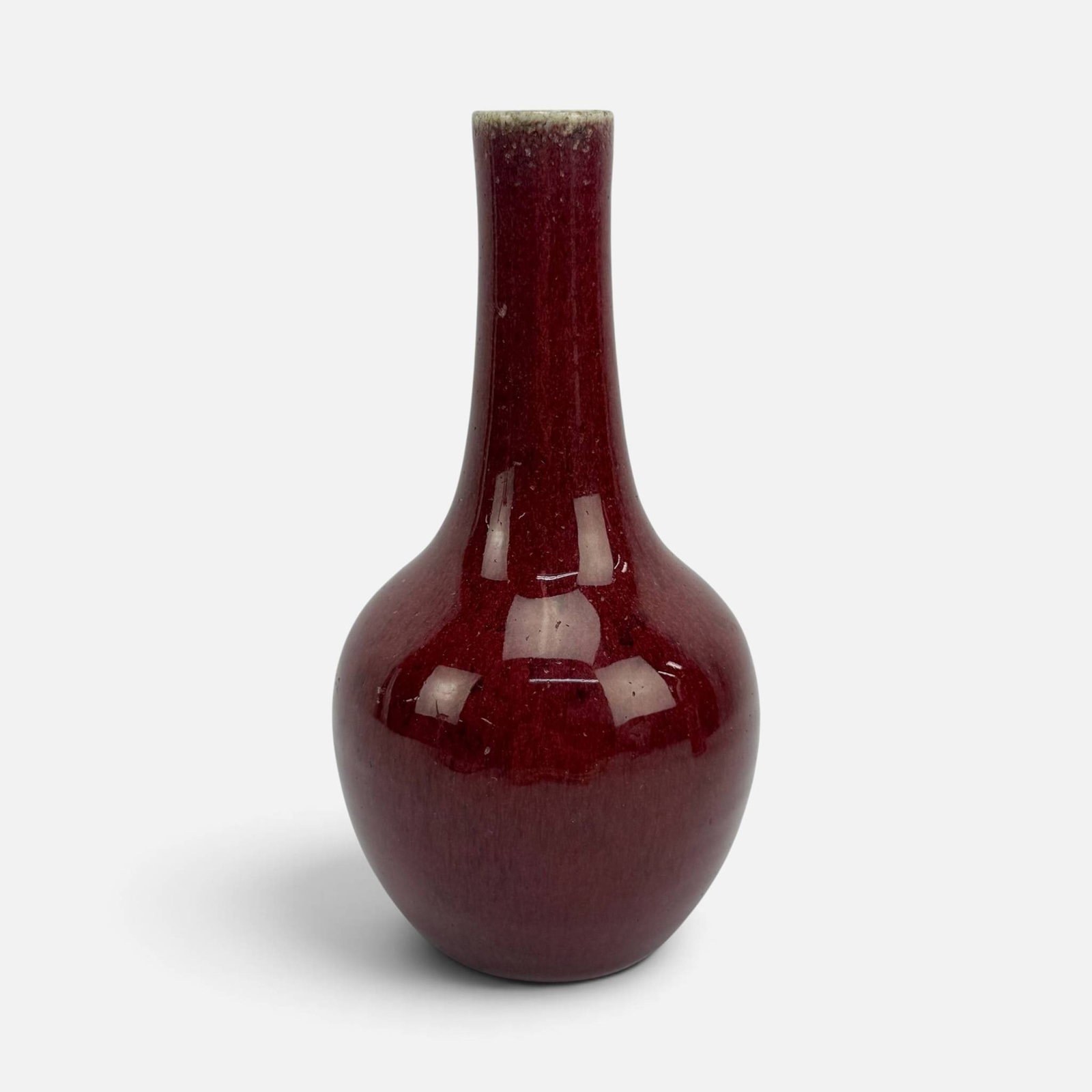 Antique 19thC Chinese Sang-de-Boeuf Bottle Vase: Ca. late 19thC. Very good condition as shown, with no chips, cracks, or repairs. See crazing. For shipping, we highly recommend Donald Camden at UPS Store 4608. Alternatively, reach out to one of our 