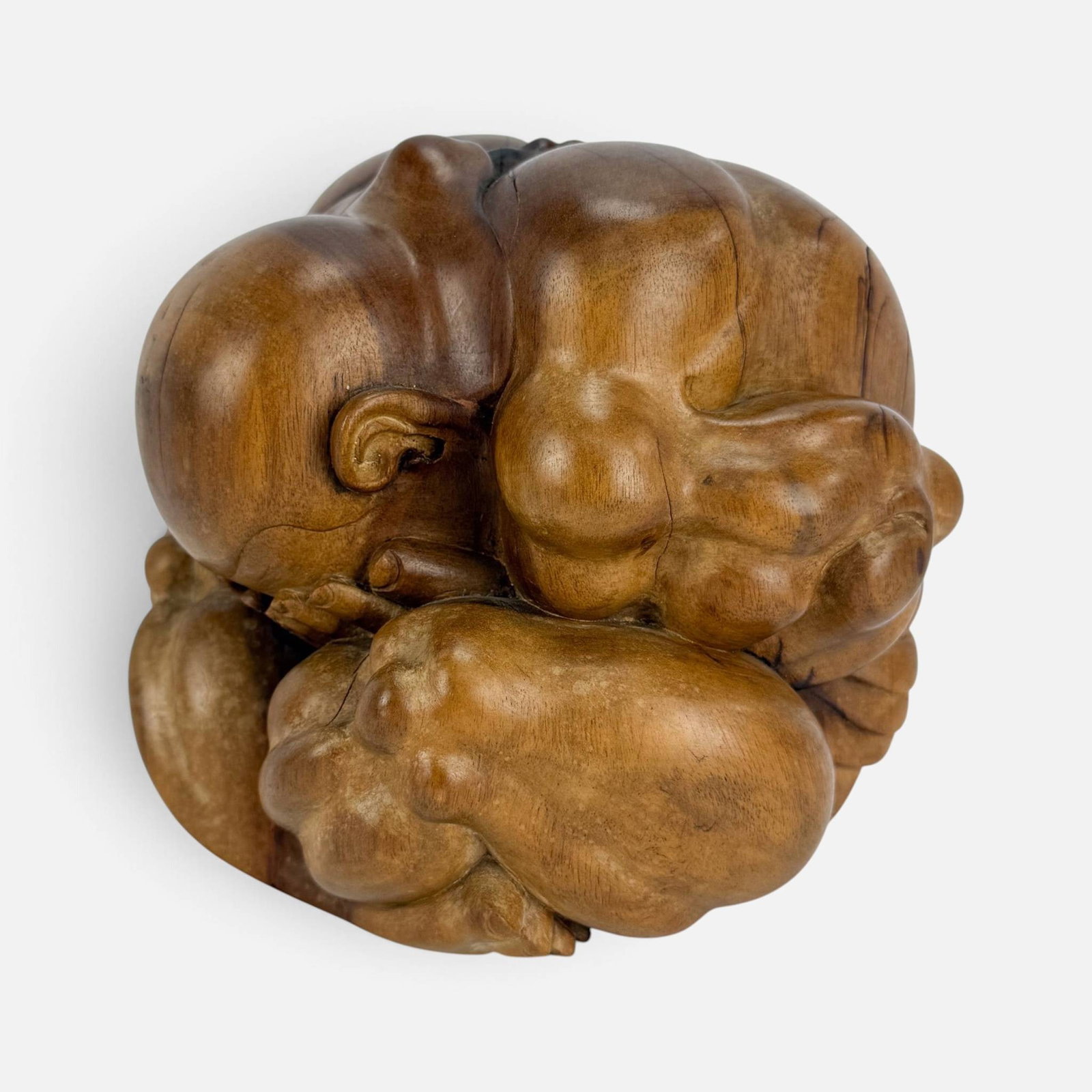 Large Carved Wood Orang Malu Weeping Buddha Figurine Statue: See photo for crack in the back. For shipping, we highly recommend Donald Camden at UPS Store 4608. Alternatively, reach out to one of our preferred shippers listed at the link below or elect for Live