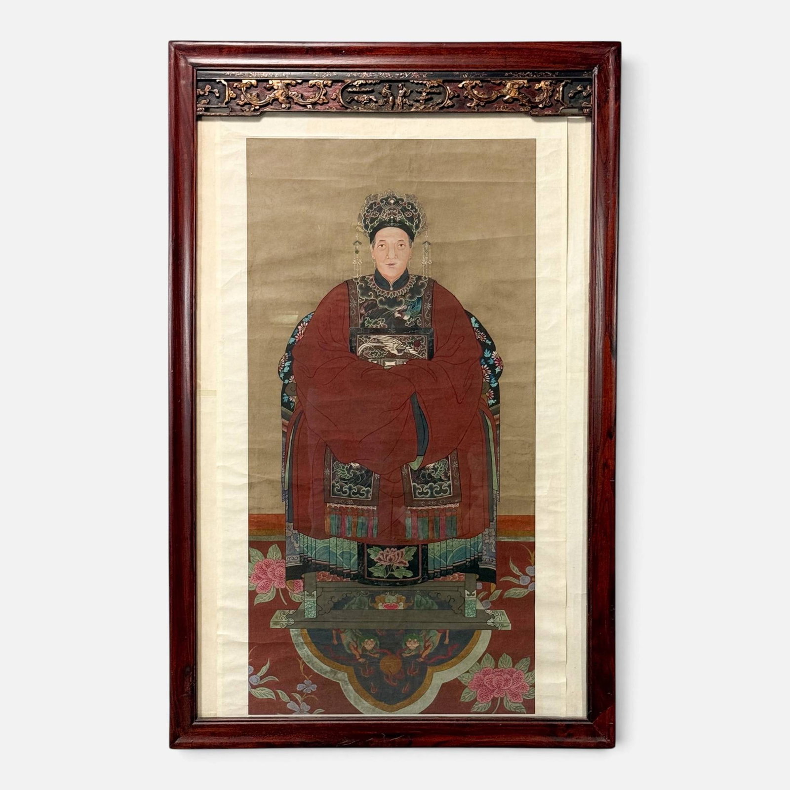 Antique Chinese Female Ancestor Portrait Painting (1 of 11)