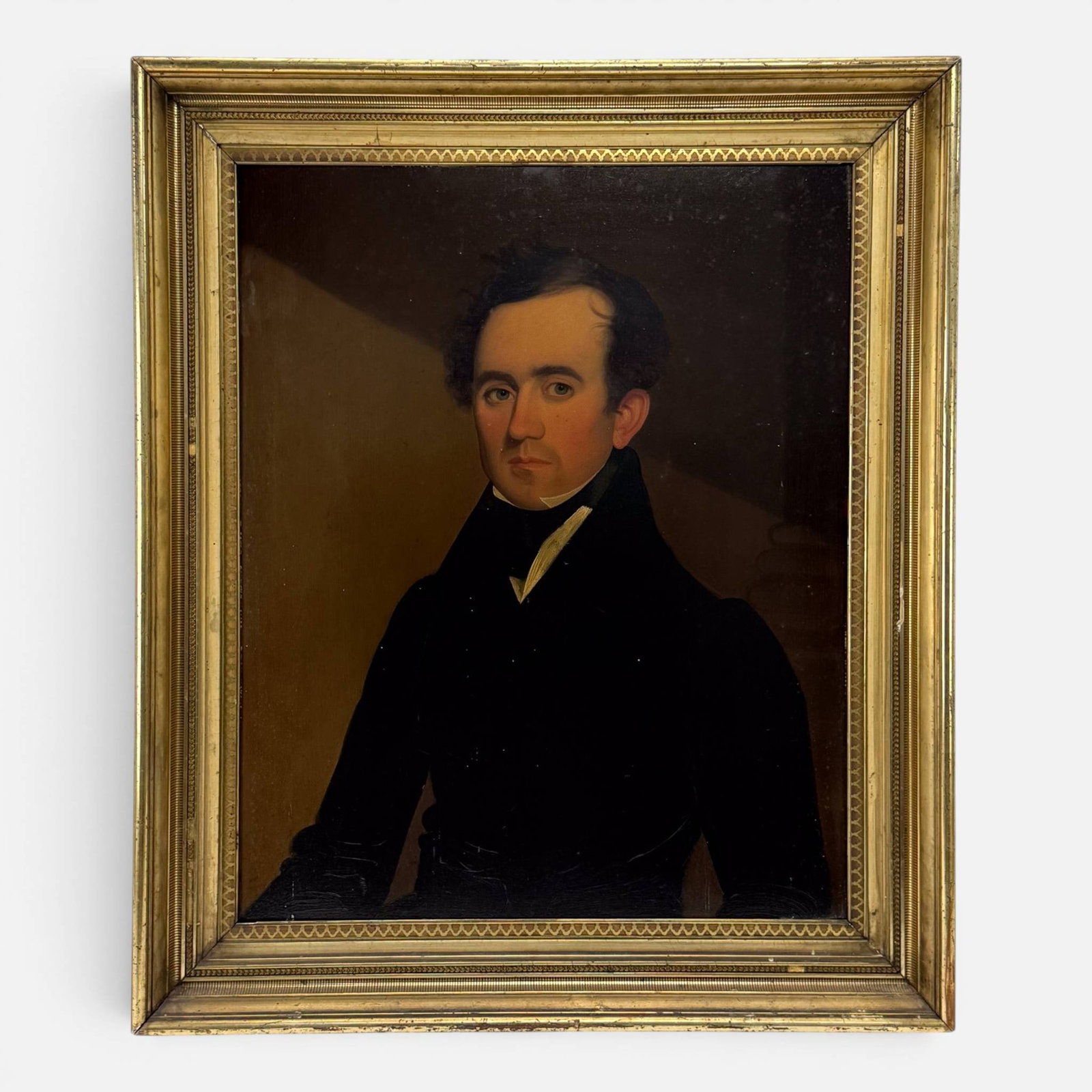 Antique 19thC Portrait of a Gentleman Oil on Board Painting (1 of 11)