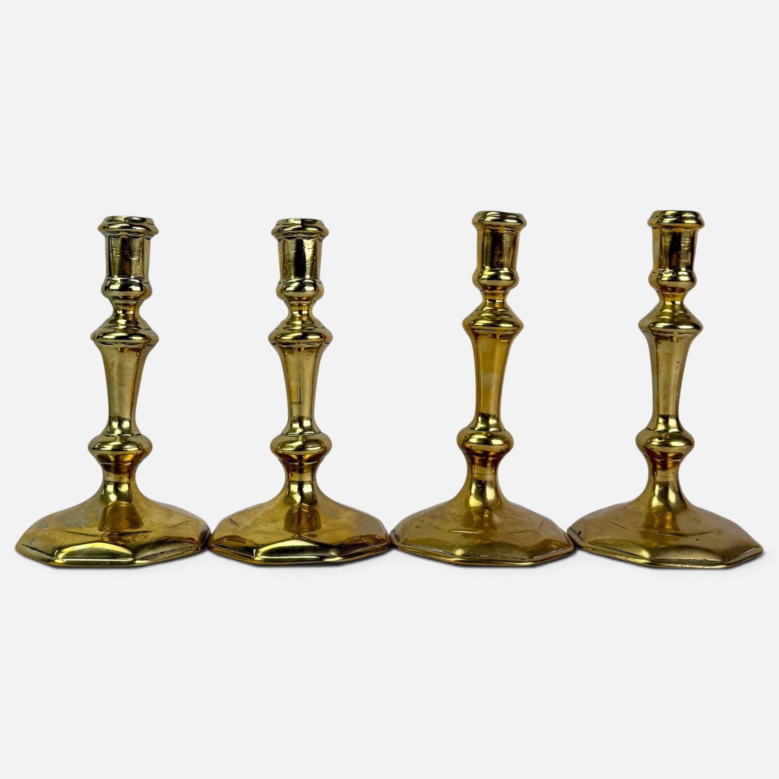 Four Antique 18th/19thC Brass Candlesticks (1 of 11)