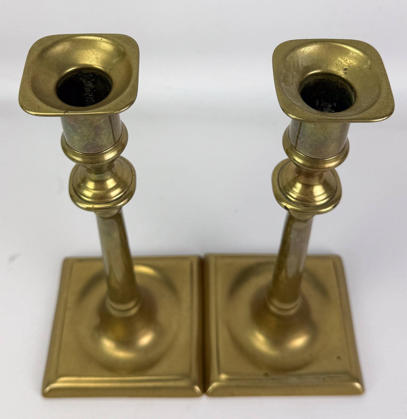 Pair Antique 18thC Brass Candlesticks - 6