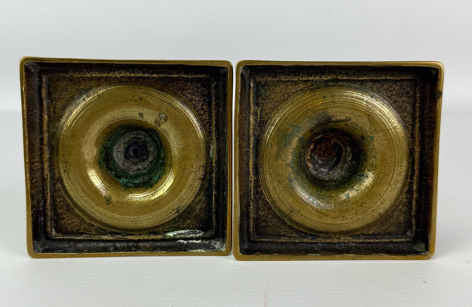Pair Antique 18thC Brass Candlesticks - 7