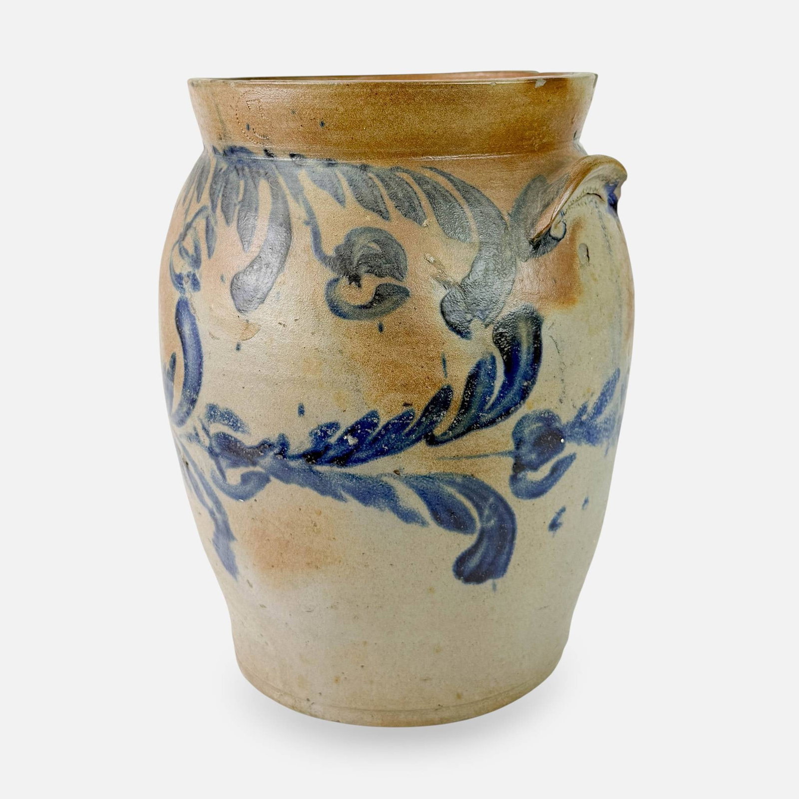 Baltimore Stoneware 3 Gallon Crock w/Cobalt Floral Decoration (1 of 10)