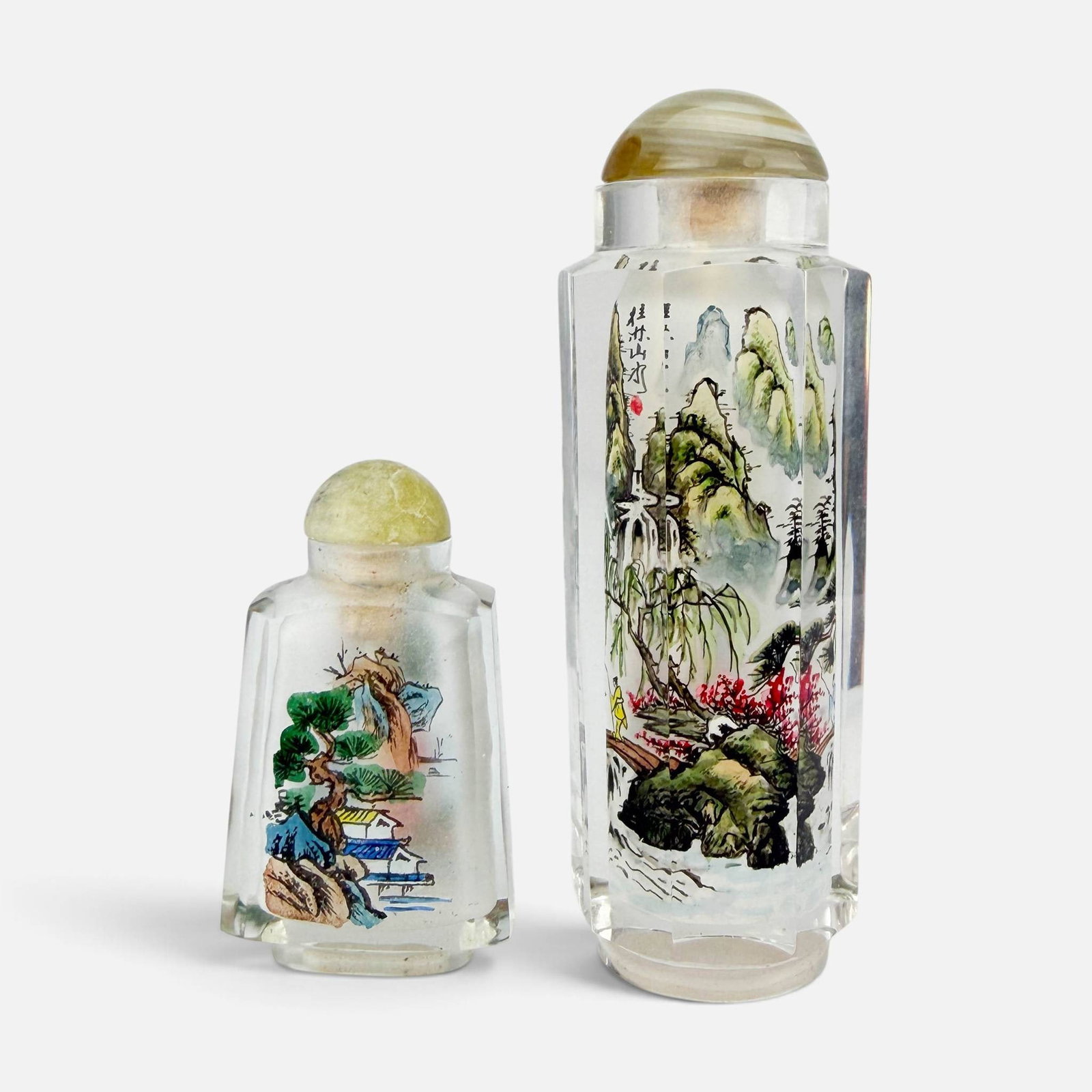 Two Chinese Reverse Painted Landscape Crystal Snuff Bottles (1 of 13)