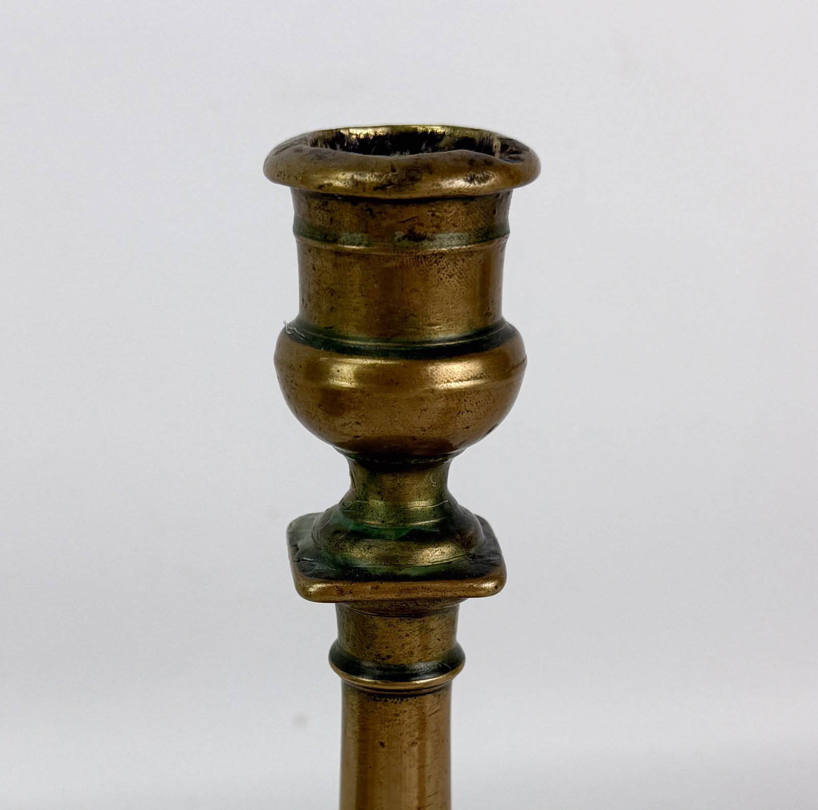 Two Antique 16th/17thC Brass Candlesticks - 10