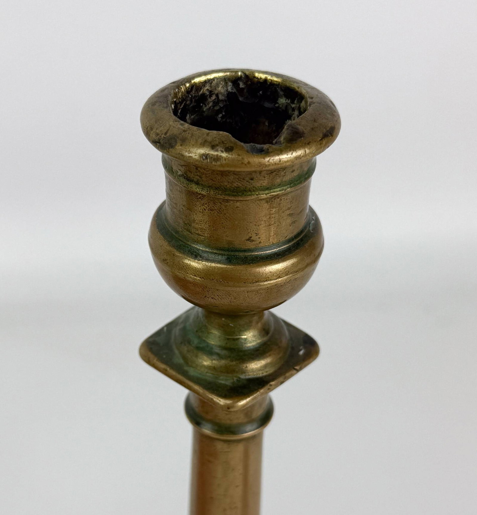 Two Antique 16th/17thC Brass Candlesticks - 11