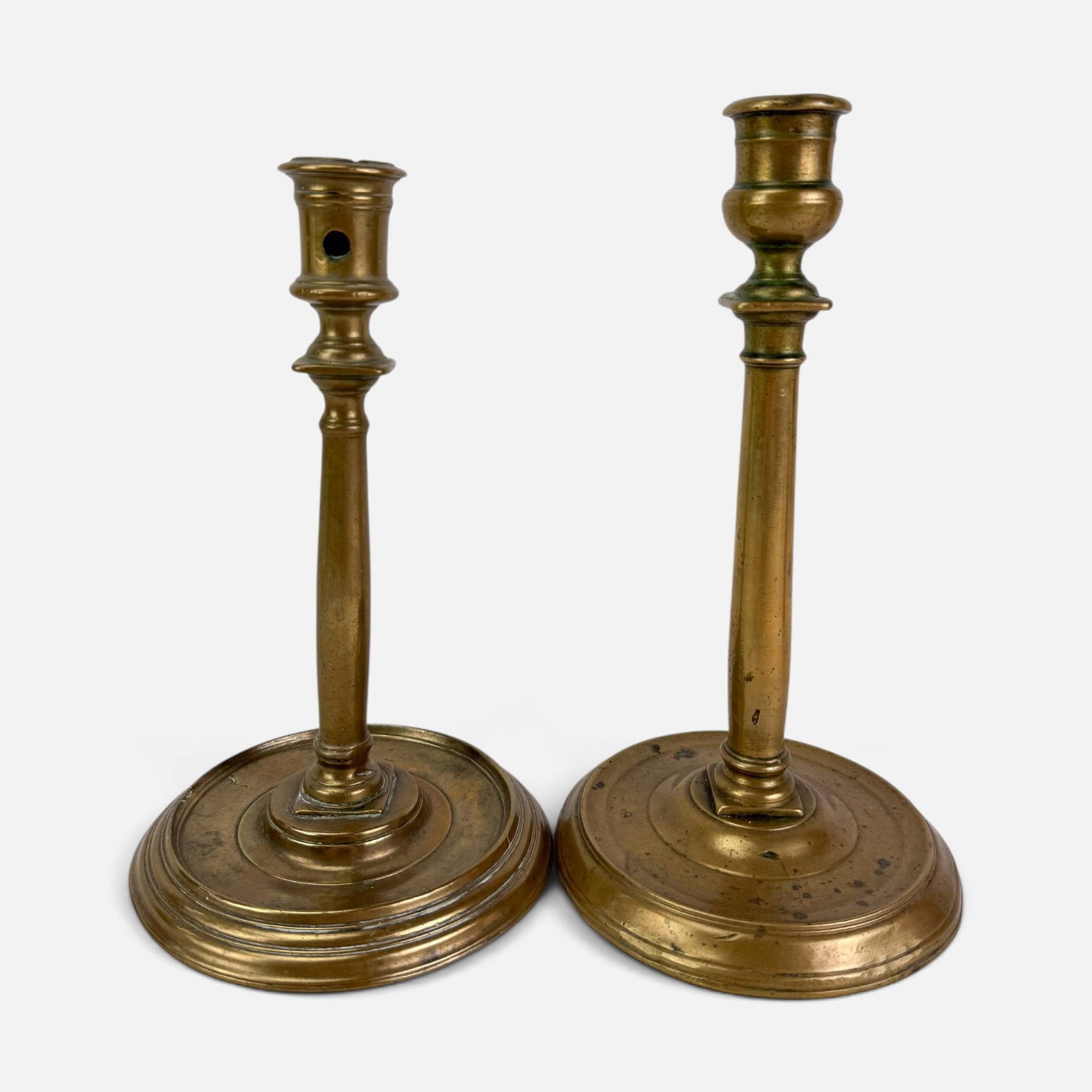 Two Antique 16th/17thC Brass Candlesticks (1 of 12)