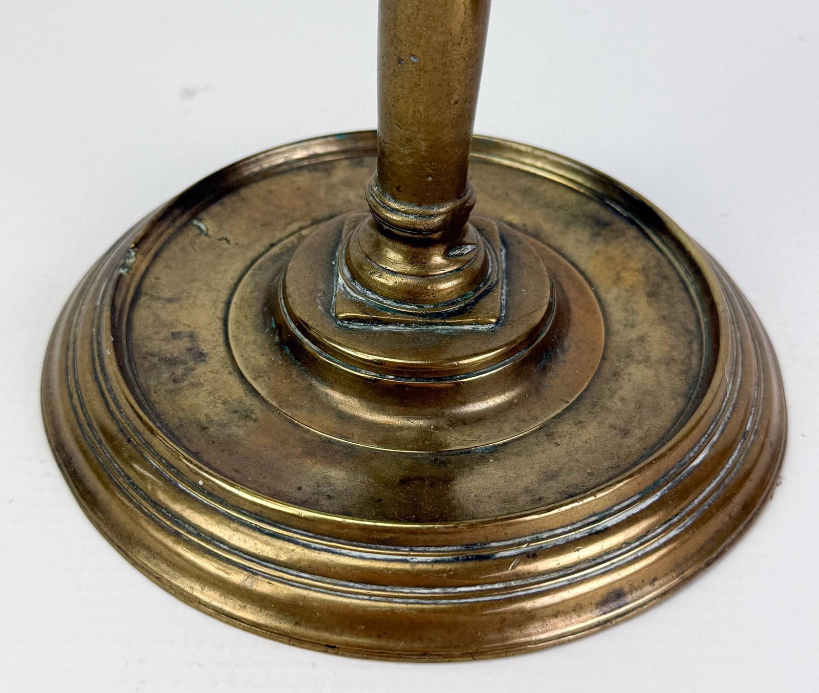 Two Antique 16th/17thC Brass Candlesticks - 3