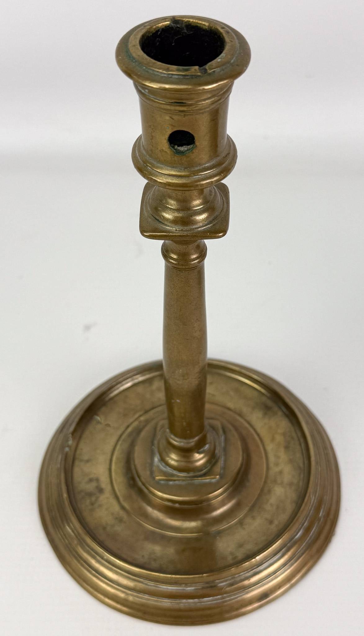 Two Antique 16th/17thC Brass Candlesticks - 6