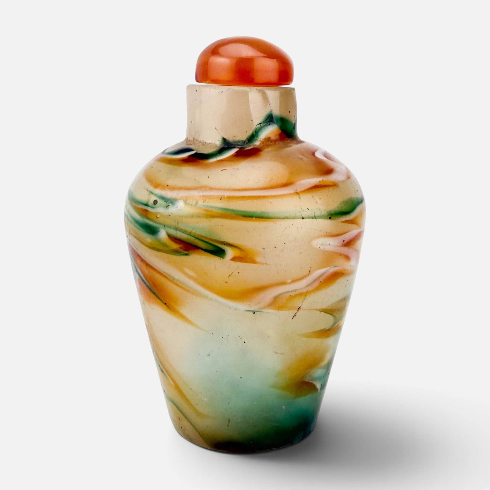 Antique Chinese Swirled Glass Snuff Bottle: Good, with minor chip shown in one photo, internal fissure. For shipping, we highly recommend Donald Camden at UPS Store 4608. Alternatively, reach out to one of our preferred shippers listed at the