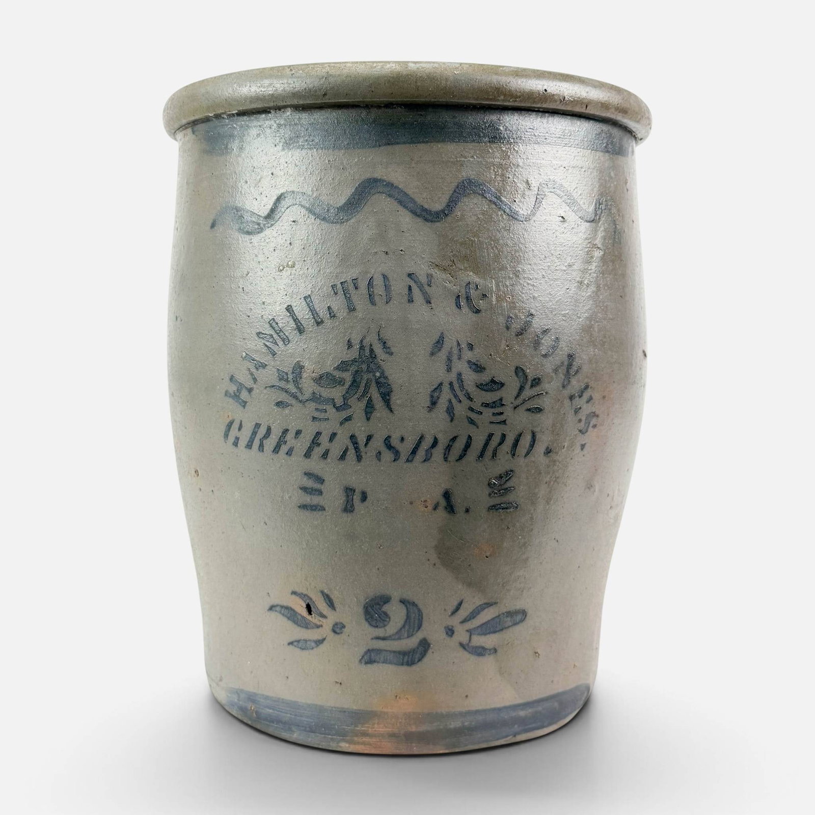 Hamilton & Jones Greensboro, PA 2 Gallon Stoneware Crock (1 of 7)