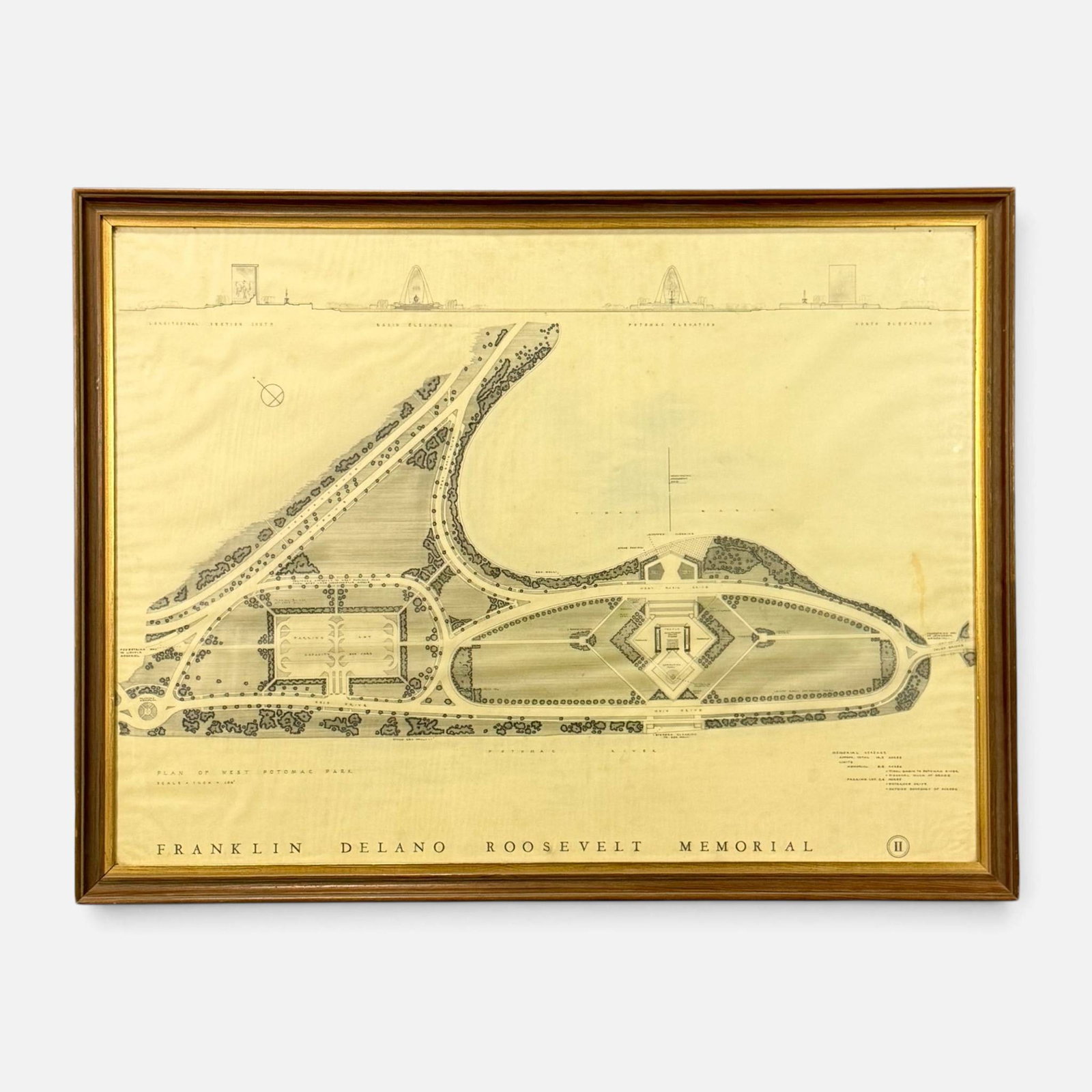 Architectural Submission for the 1959 Franklin Delano Roosevelt Memorial Competition, Part 1: Approx. H: 32", W: 42 1/2", D: 1". In the late 1950s the United States Congress established the Franklin Delano Roosevelt Memorial Commission, which organized an open design competition for a site in