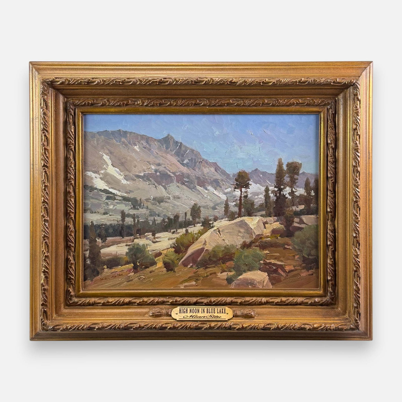Mian Situ "High Noon in Blue Lake" Oil on Canvas Painting: Mian Situ (Chinese-American, b. 1953), High Noon in Blue Lake, oil on canvas. Signed lower left. Approx. stretcher size 12" x 16". For shipping, we highly recommend Donald Camden at UPS Store 4608. Al
