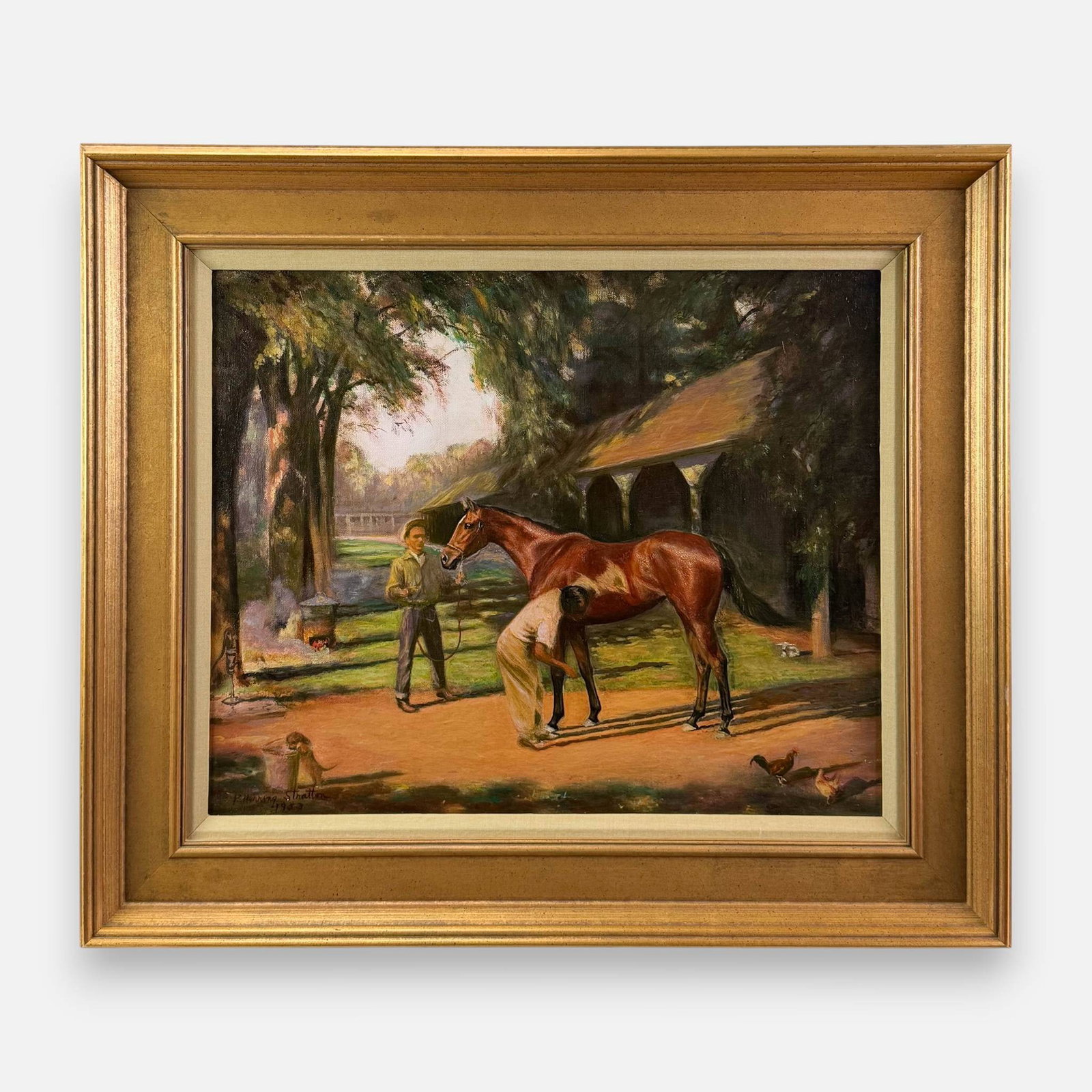 Patricia Herring Stratton 1946 Oil on Canvas Equestrian Painting (1 of 6)
