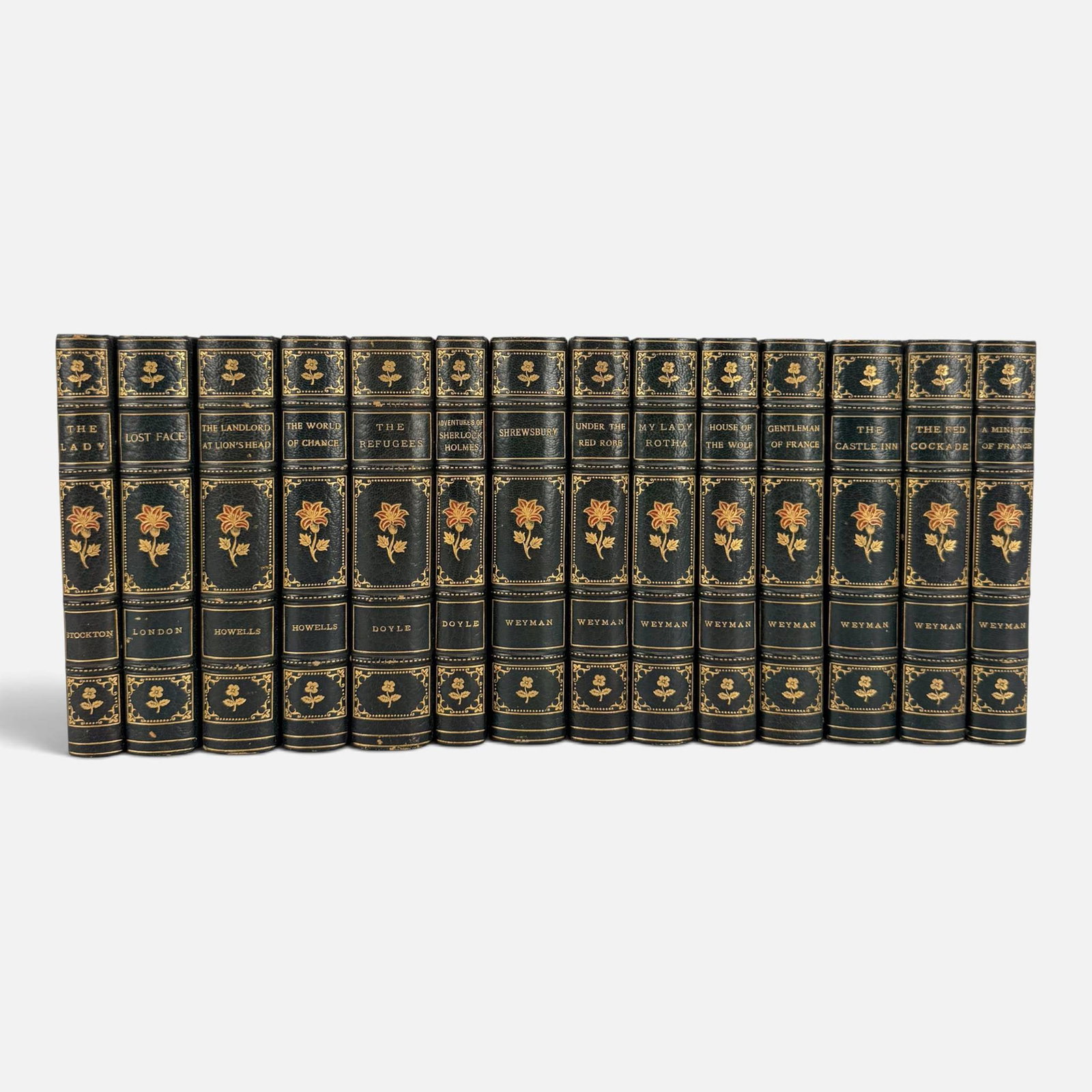 Fourteen Gilt-Stamped Leather Bound Literature Classics Decorative Binding Book Set (1 of 13)