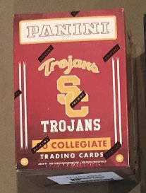 2015 Panini Collegiate Series USC 10 sealed packs per: 2015 Panini Collegiate Series USC, 10 sealed packs per box, 80 cards total. Each box includes one relic/autographed card per box. Cards feature greats in the sports of baseball, football and