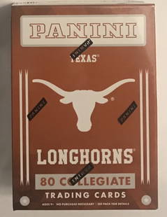 2015 Panini Collegiate Series UT 10 sealed packs per: 2015 Panini Collegiate Series UT, 10 sealed packs per box, 80 cards total. Each box includes one relic/autographed card per box. Cards feature greats in the sports of baseball, football and