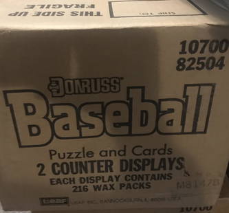 1988 Donruss baseball counter display case 432: 1988 Donruss baseball counter display case 432 packs/6480 cards. These 432 sealed packs are still in the original MFG case. Rookie cards of Alomar and Glavine (HOF's), Grace and Caminiti. HOF'ers