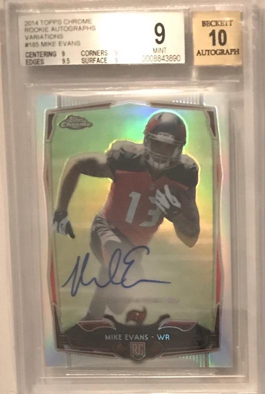 Mike Evans, Buccaneers autographed Rookie card (1 of 2)
