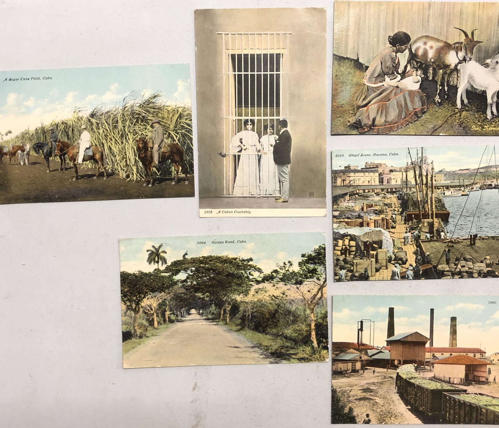 6 Cuban postcards, 1905: Circa 1905 lot of six unused postcards of Cuba.
