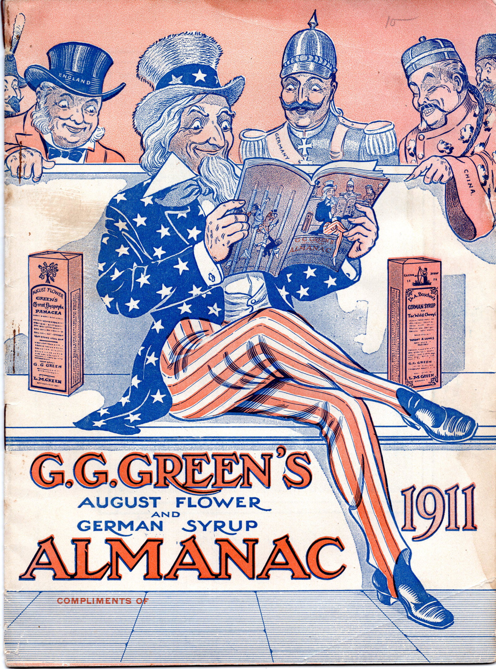 GG Green's 1911 Almanac: GG Green's 1911 Almanac featuring Uncle Sam on the cover.