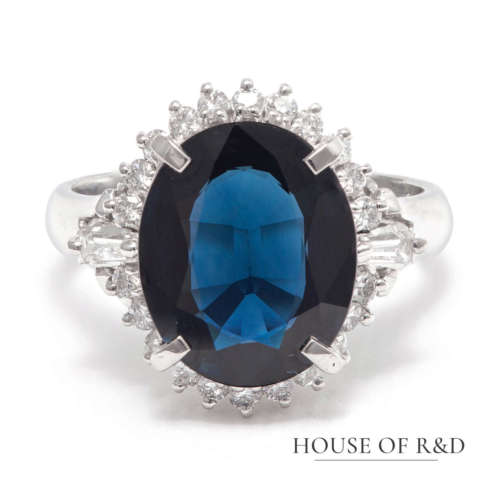 Platinum 850 - 4.27tcw -  Sapphire & Diamond Ring (1 of 7)