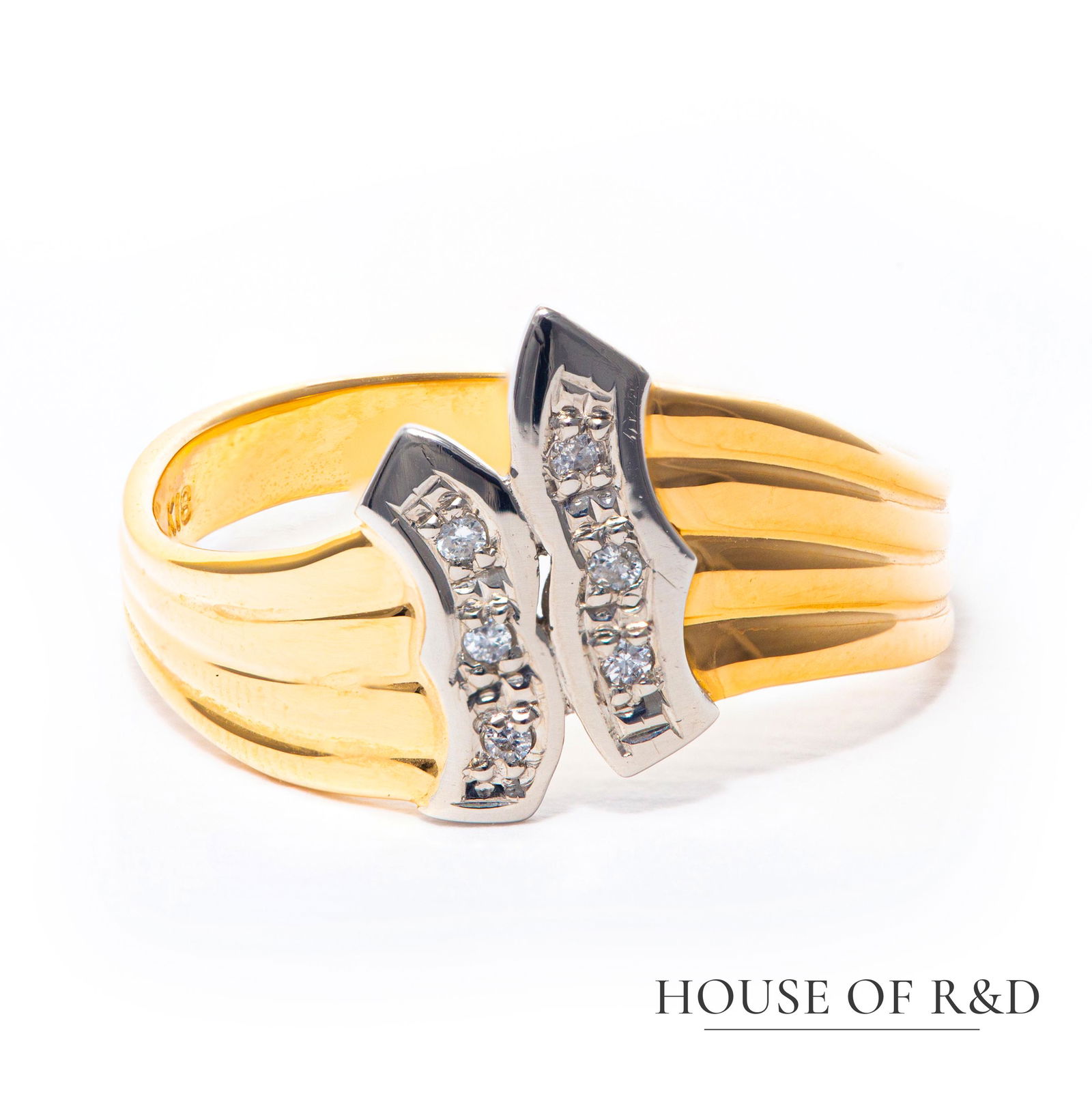 18k Yellow Gold & Platinum - 0.03tcw - Diamond Ring (1 of 8)